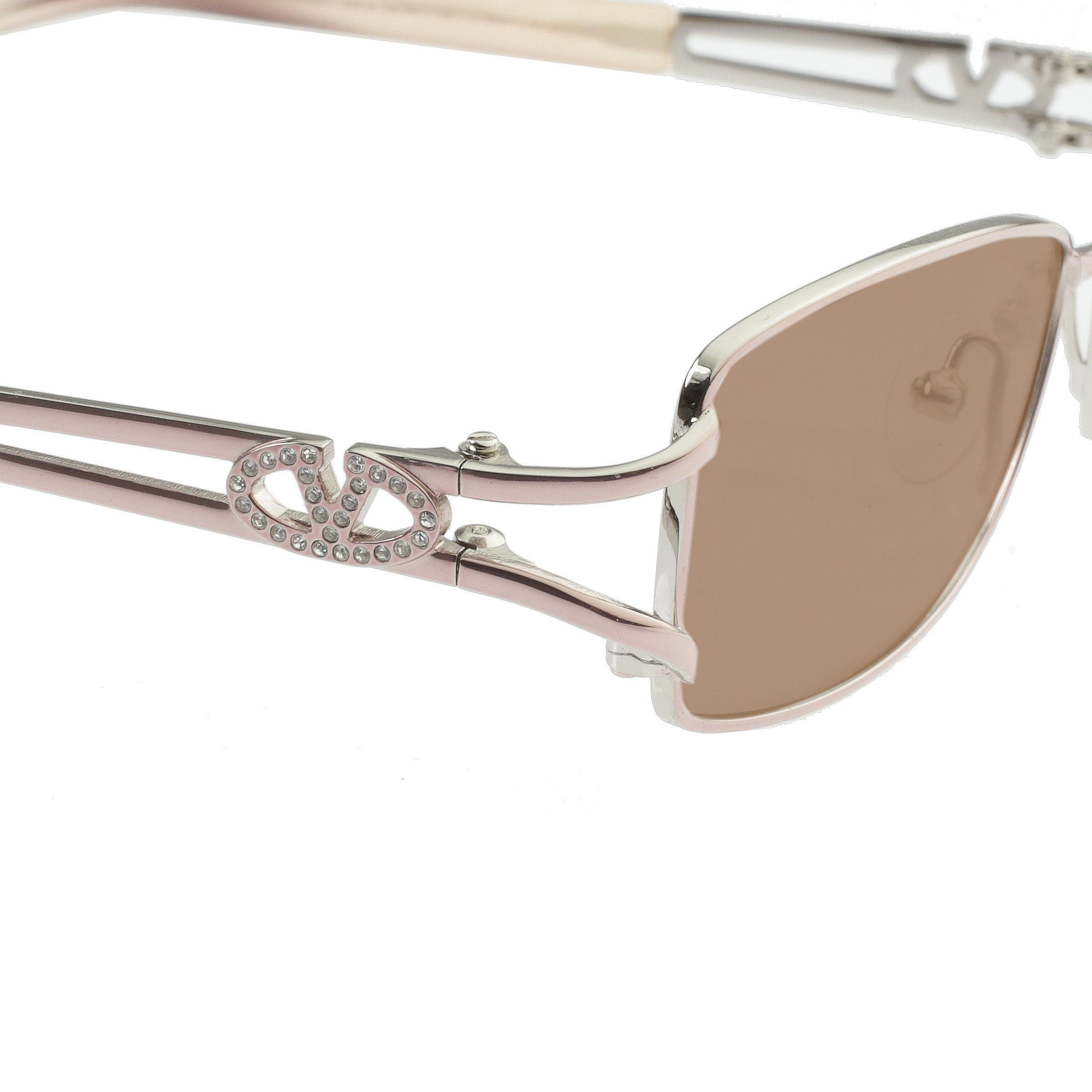 Valentino Valentino '90s Crystal Signature Baby Pink Sunglasses Brown Size ONE SIZE - 2 Thumbnail