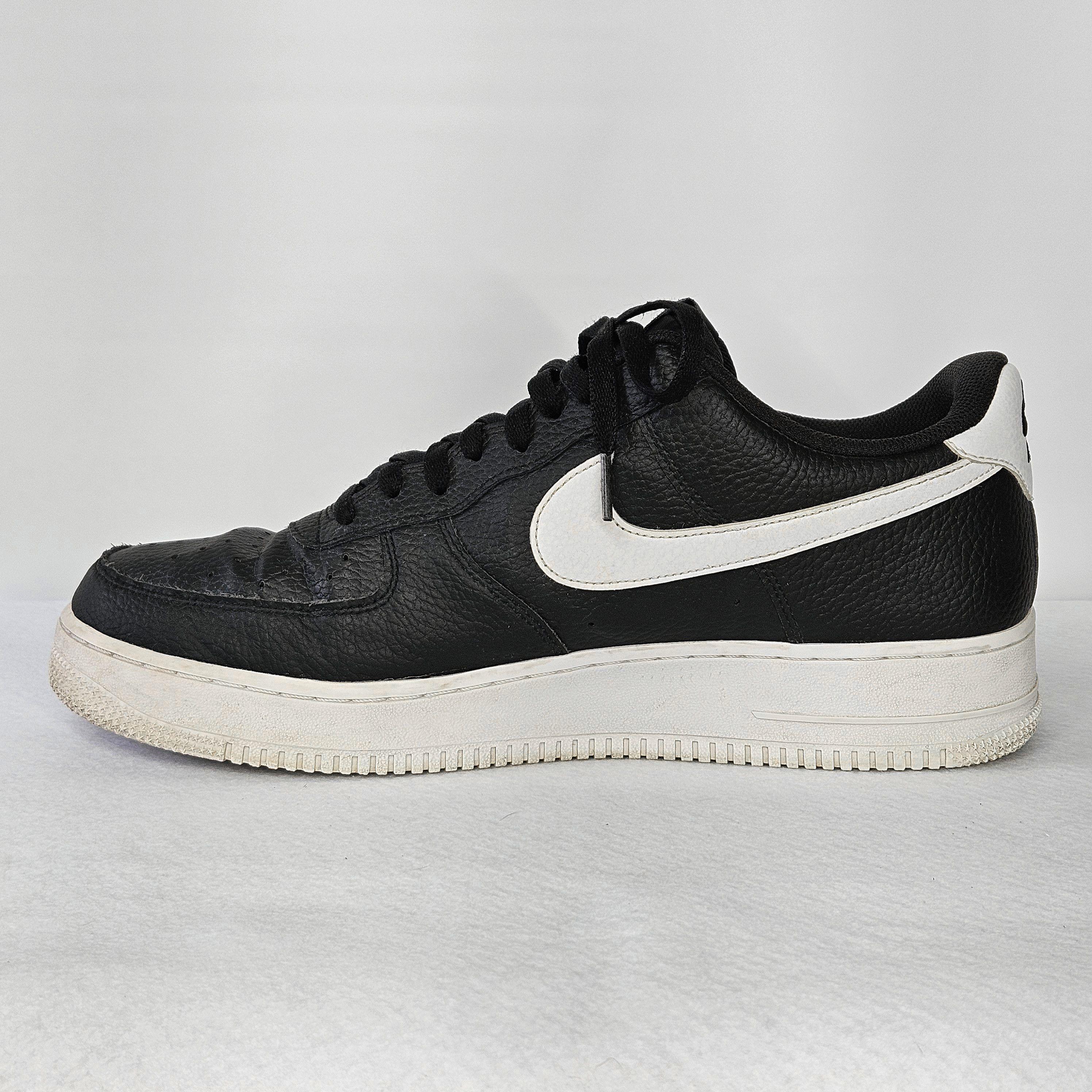 Nike Nike Men's 13 Sneakers Air Force 1 '07 Black White Pebbled Size US 13 / EU 46 - 4 Thumbnail