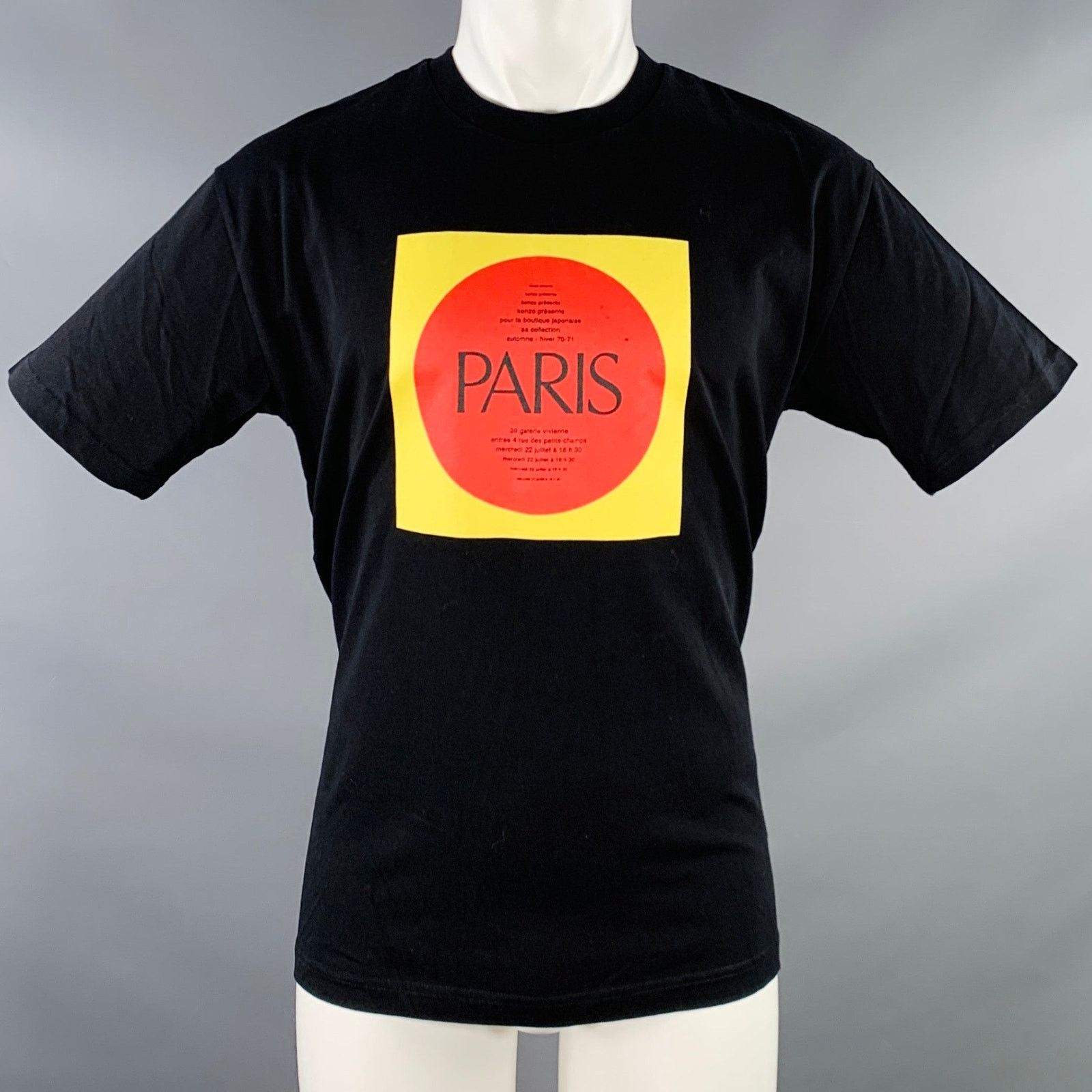 Kenzo Paris Black Multi Color Print Cotton Crew-Neck T-shirt Size US M / EU 48-50 / 2 - 1 Thumbnail