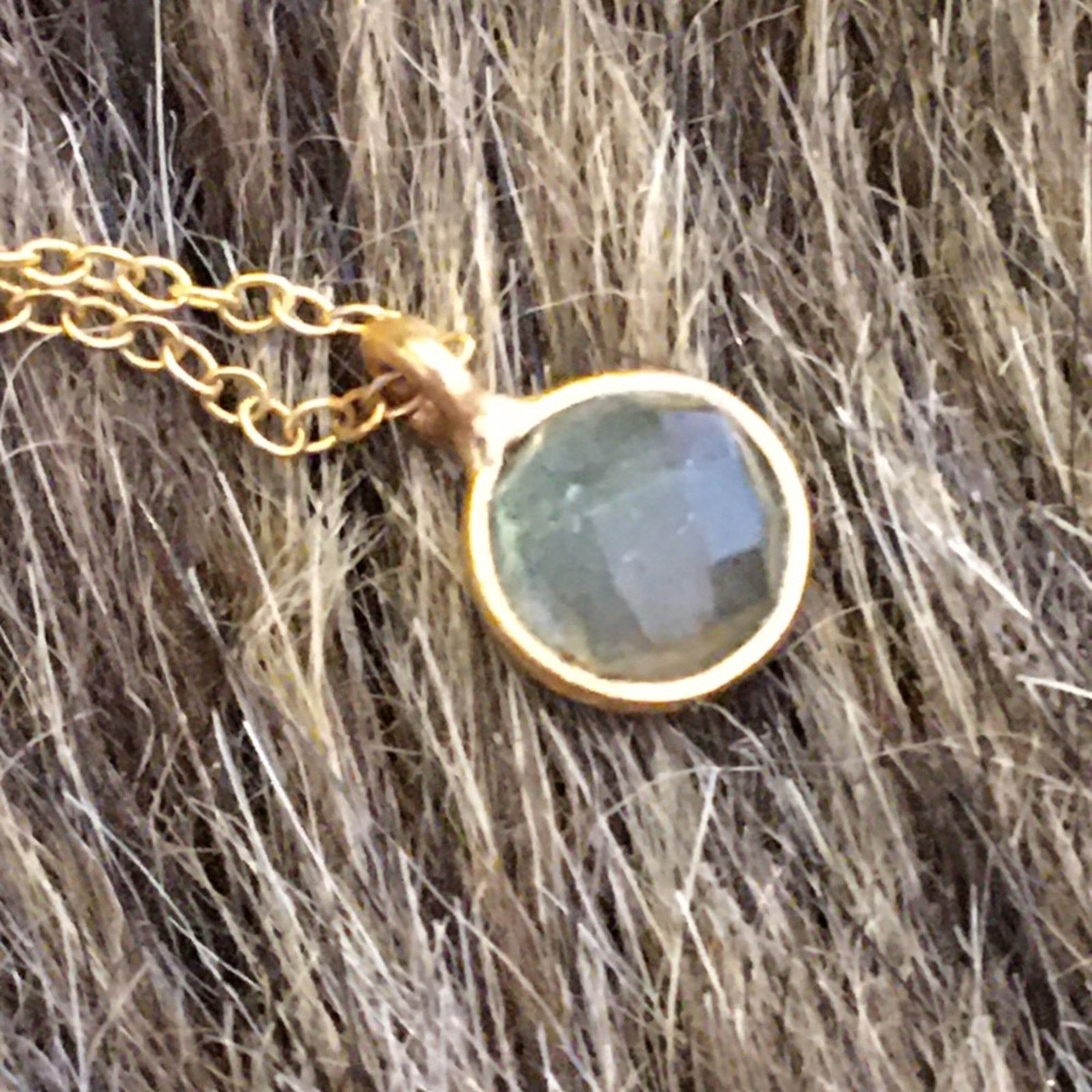 Vintage Vtg blue zircon gold plated 925 vermeil necklace Size ONE SIZE - 7 Thumbnail