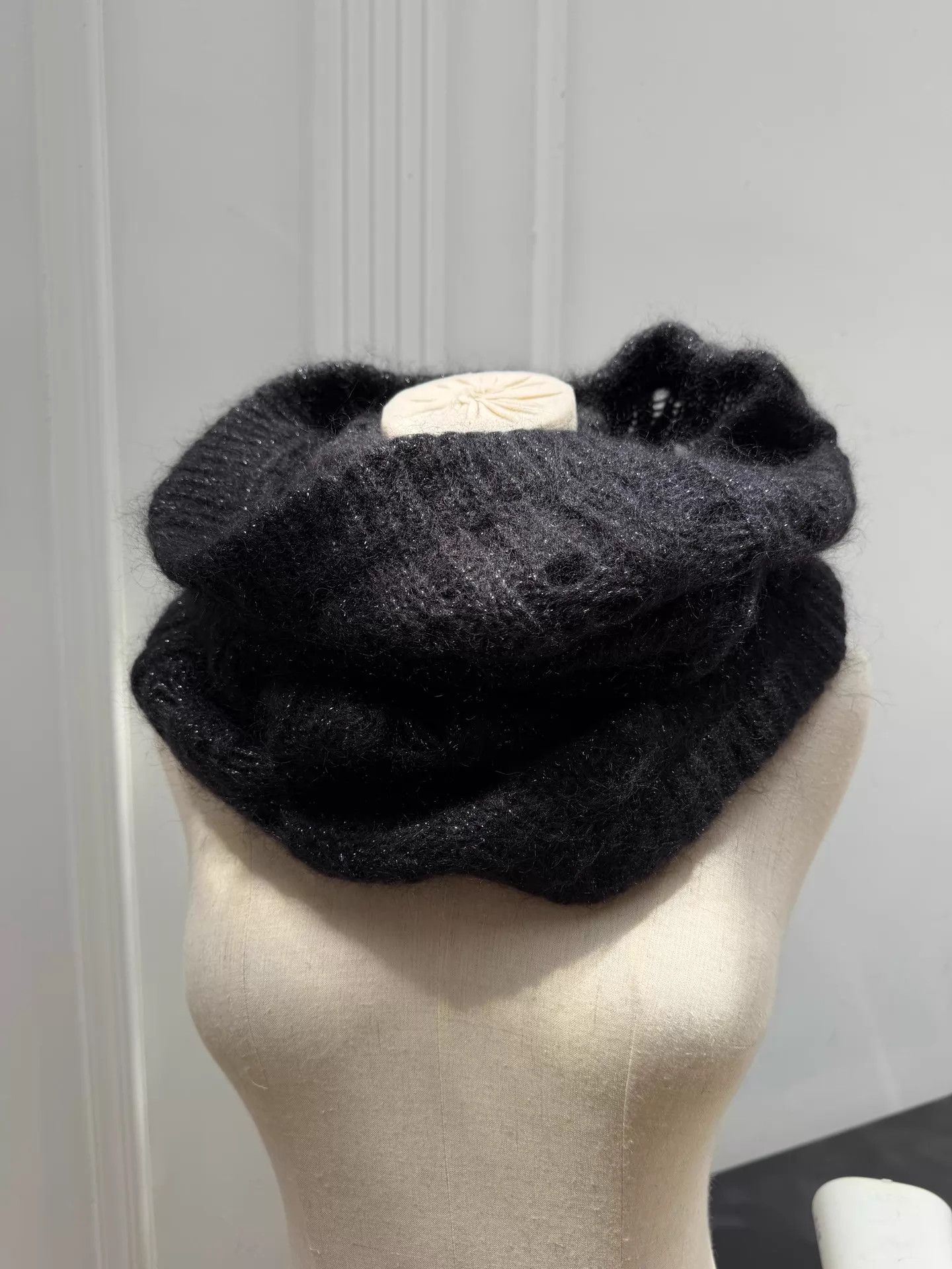 Ann Demeulemeester Ann Demeulemeester Silver-Threaded Wormhole Scarf Size ONE SIZE - 2 Thumbnail