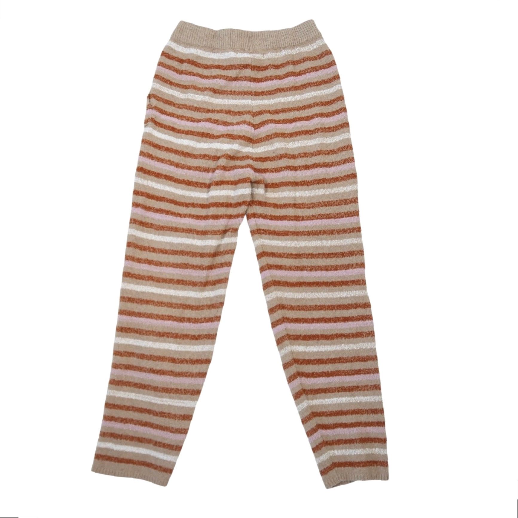 Free People VINTAGE Free People Beach Tan and White Striped Knit Sweater Pants XS Size XS / US 0-2 / IT 36-38 - 3 Thumbnail