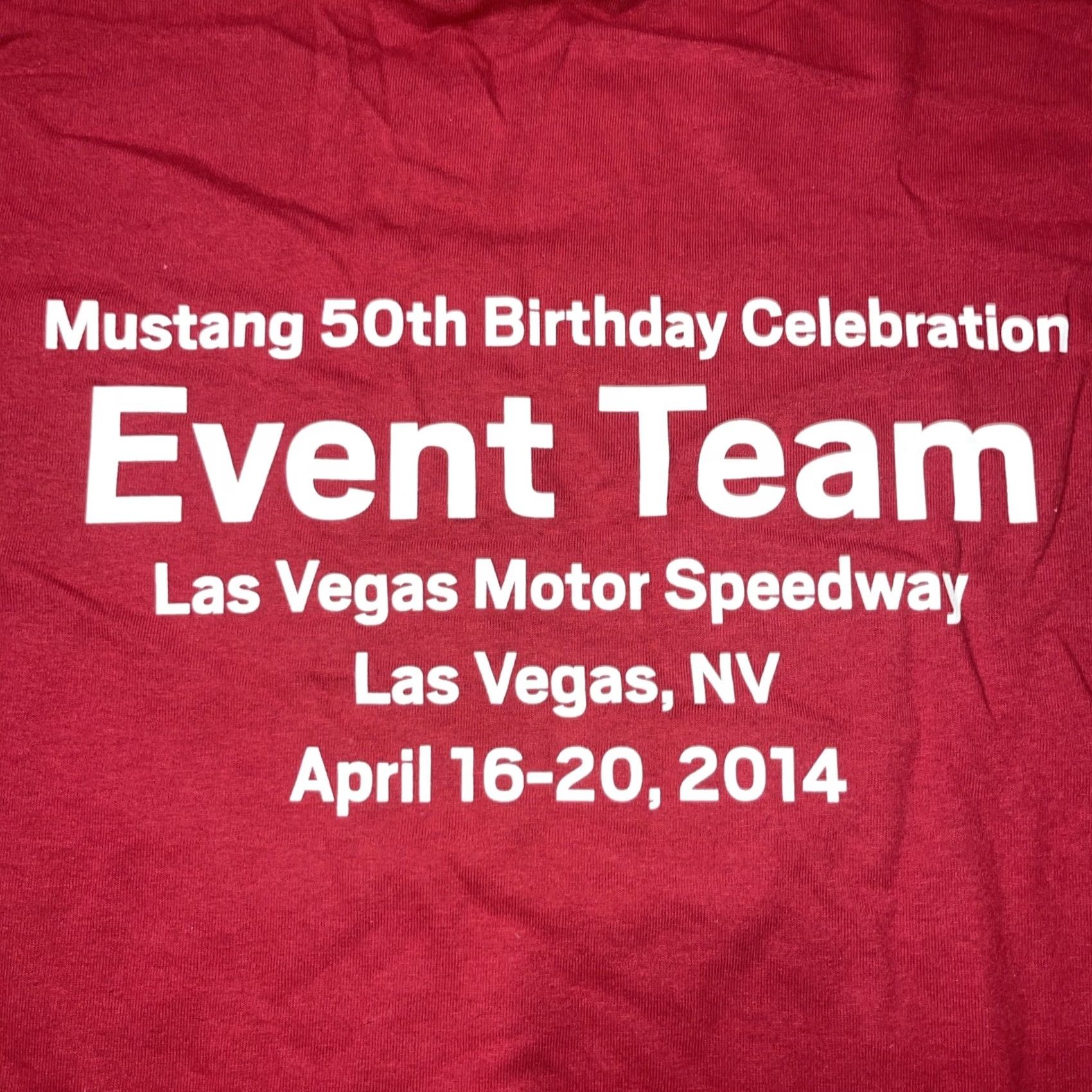 Gildan Ford Mustang 50th Birthday Celebration t-shirt Men’s 2XL Red Las Vegas 2014 NWT Size US XXL / EU 58 / 5 - 4 Thumbnail