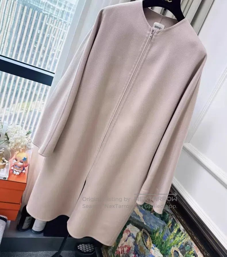 Hermes Hermes Cashmere Pink Long Coat, Size 38 Size XS / US 0-2 / IT 36-38 - 1 Thumbnail