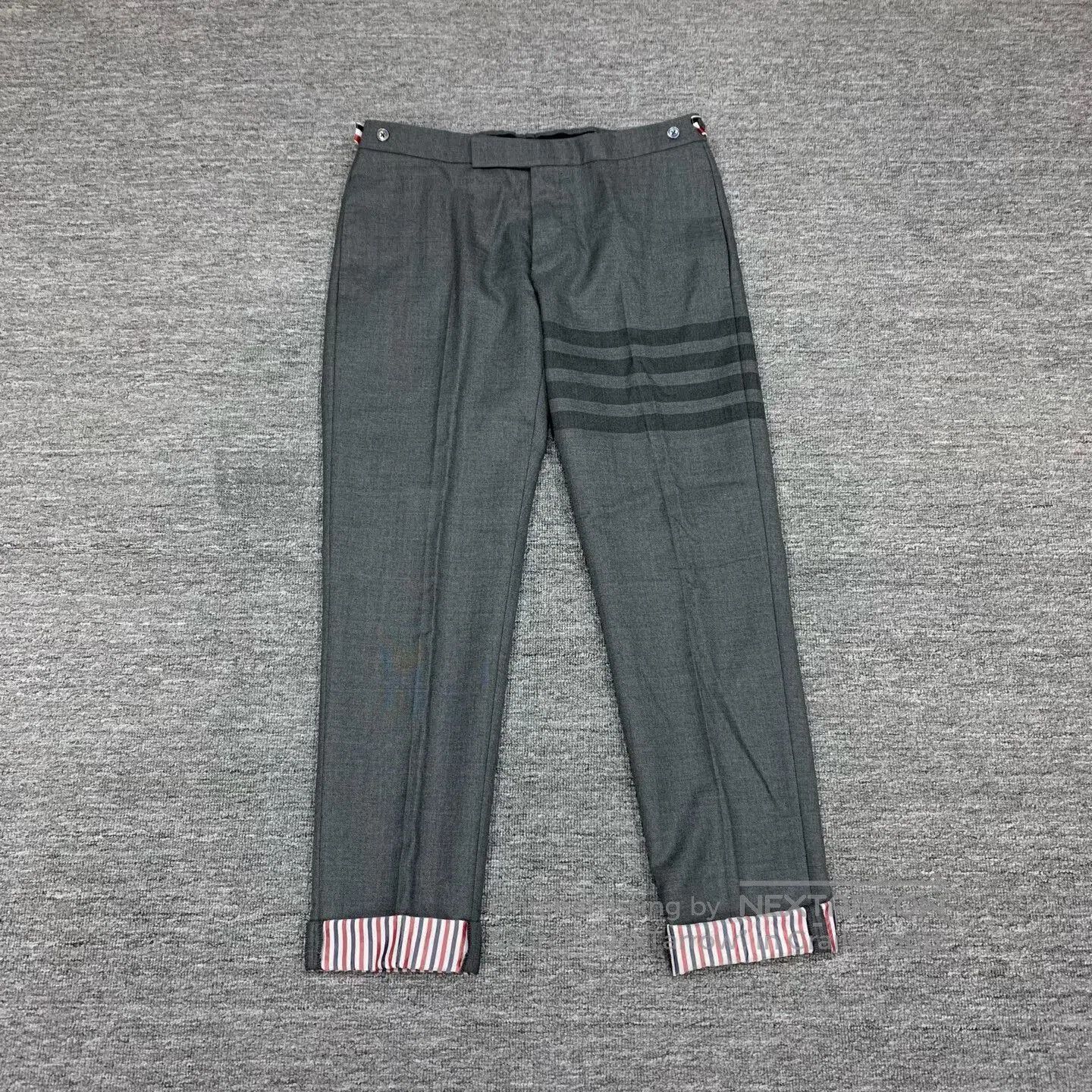 Thom Browne thom browne gray striped wool trousers. Size US 30 / EU 46 - 1 Thumbnail
