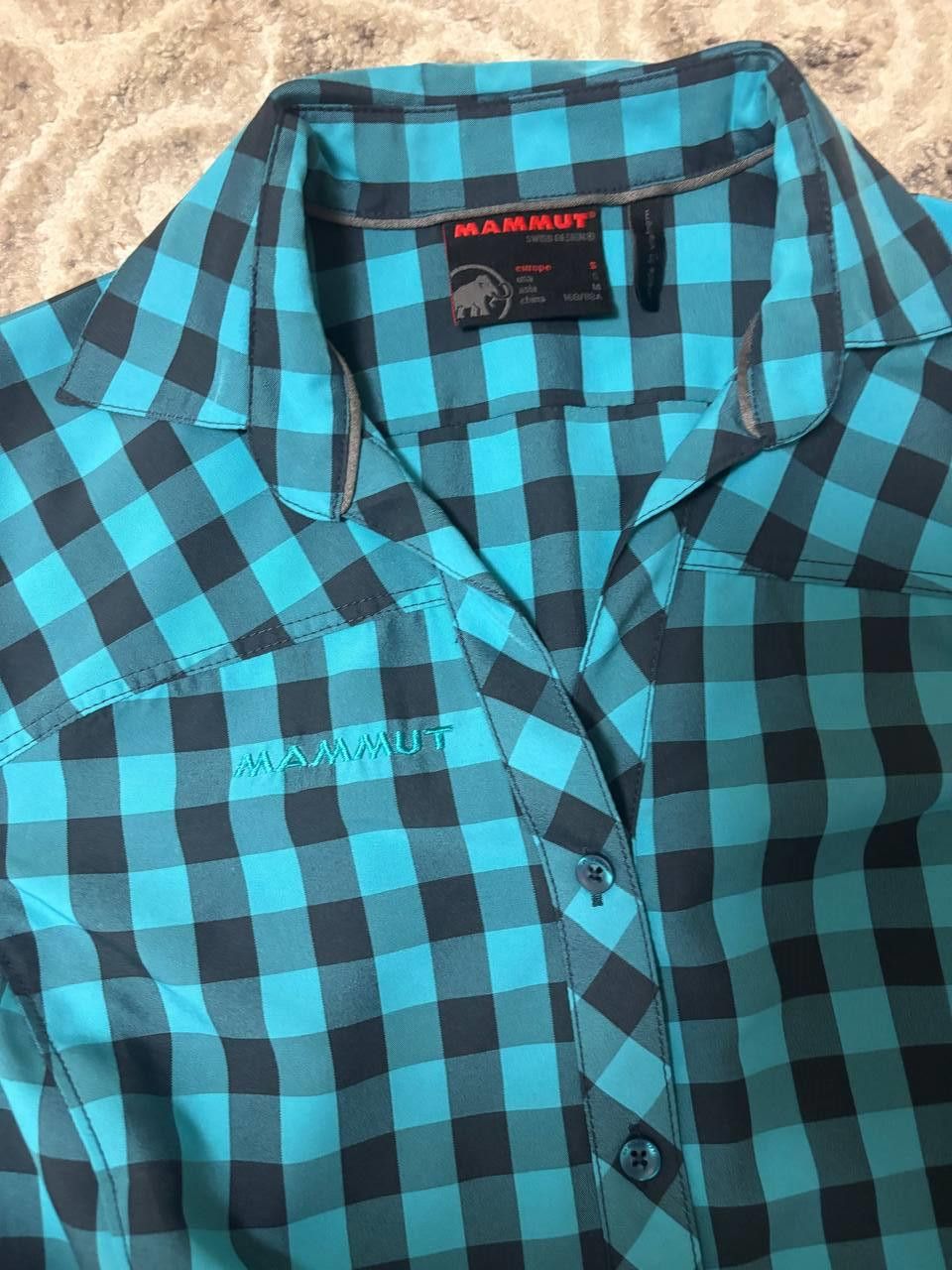 Mammut Mammut Women’s Short Sleeve Check Shirt – Blue/Black – S Size S / US 4 / IT 40 - 3 Thumbnail