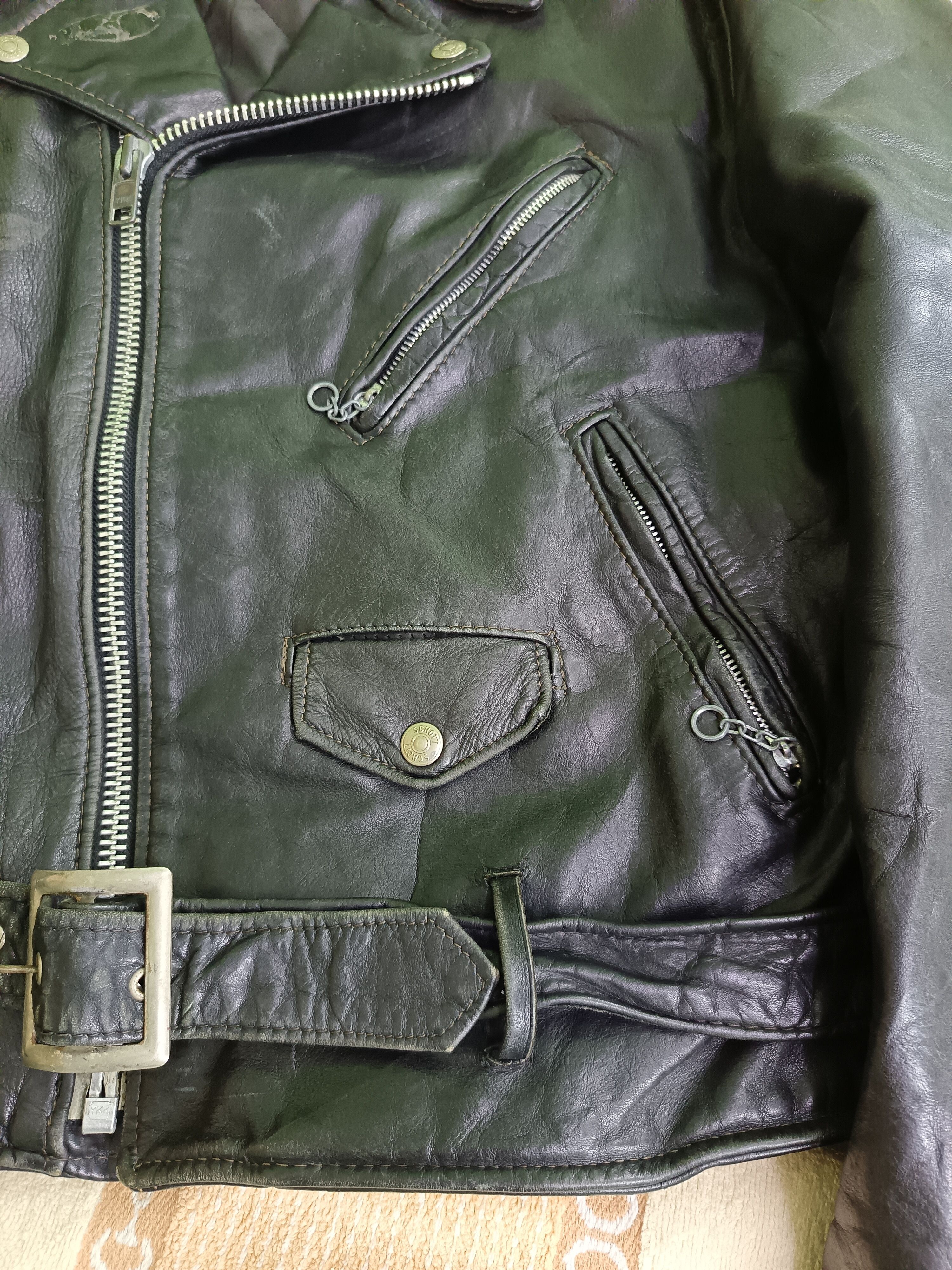 Schott × Vintage 80's Perfecto Schott Biker Leather Jacket Rare Size US M / EU 48-50 / 2 - 9 Thumbnail