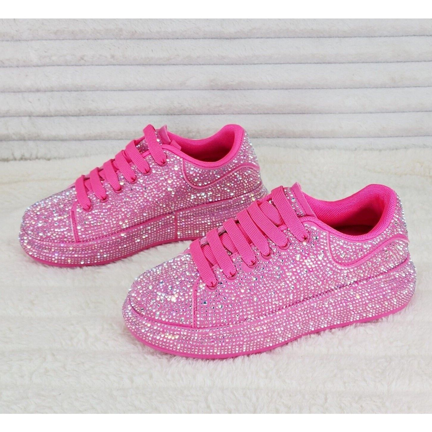 Other Dazzle Cush Bright Hot Pink Rhinestone Comfy Platform Sneake Size US 6 / IT 36 - 1 Thumbnail