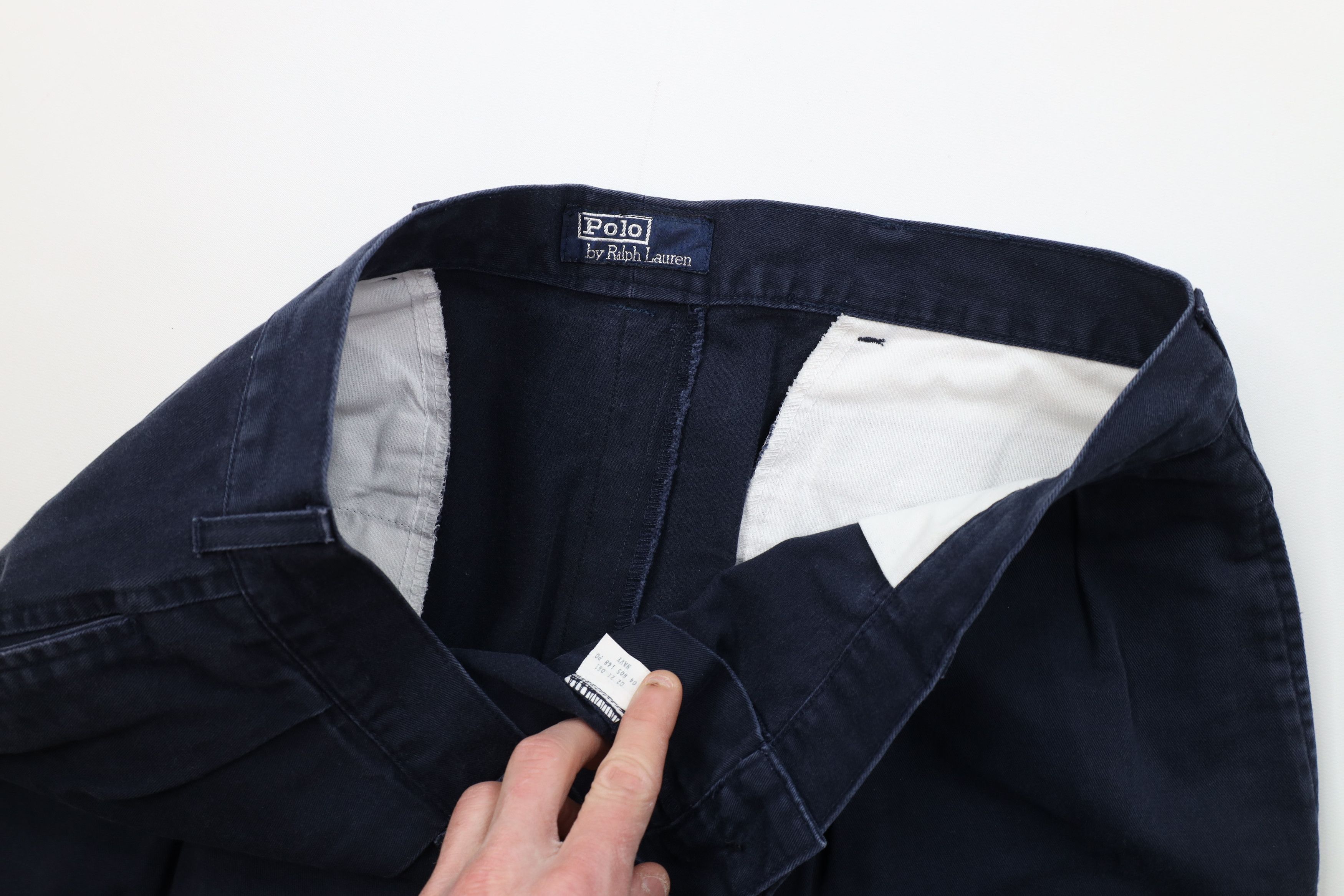 Vintage 80s 90s Ralph Lauren Chino Pants Navy Blue Cotton