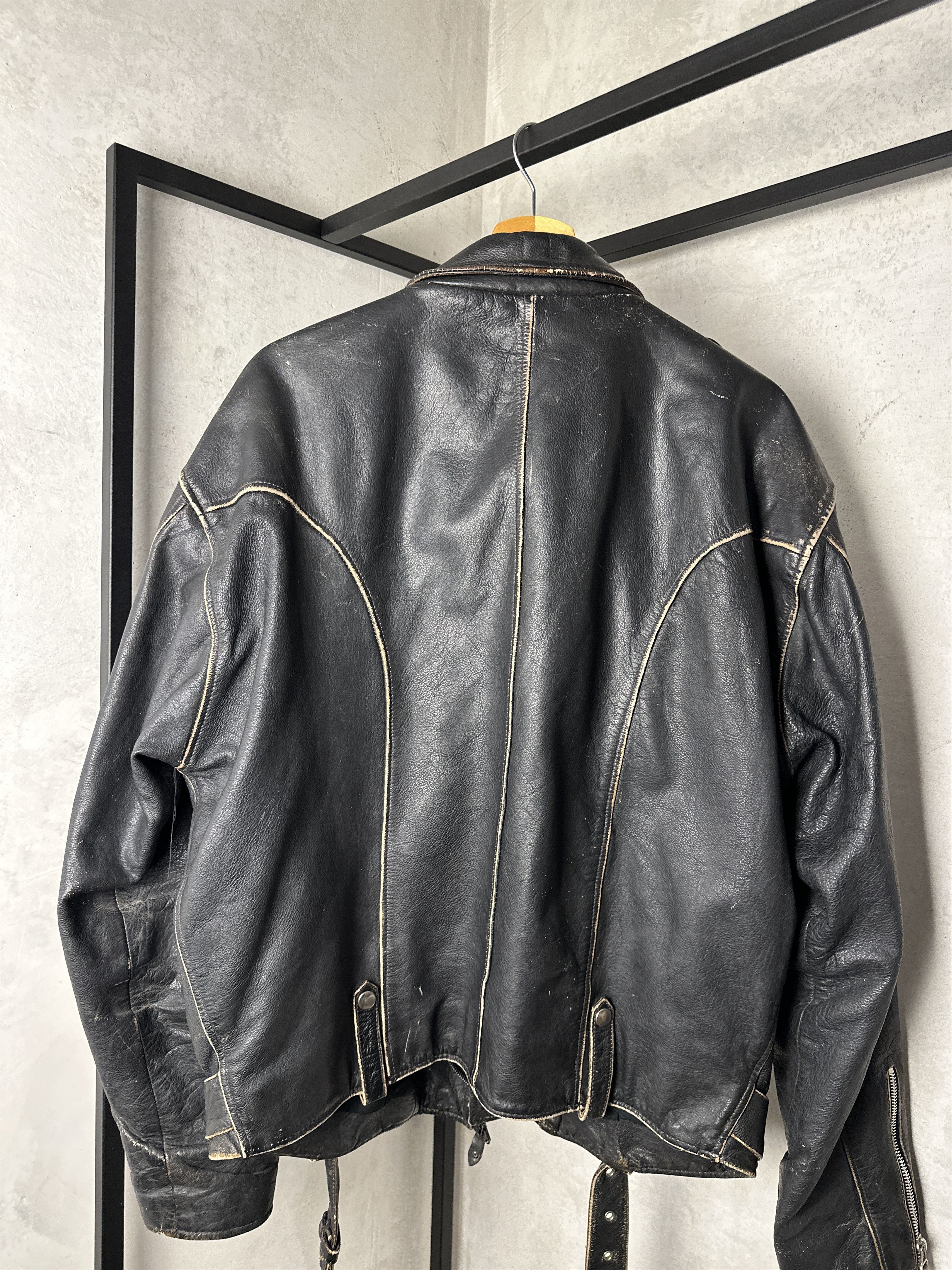 Genuine Leather Genuine Leather Bikers Black Jacket Size US XL / EU 56 / 4 - 13 Thumbnail