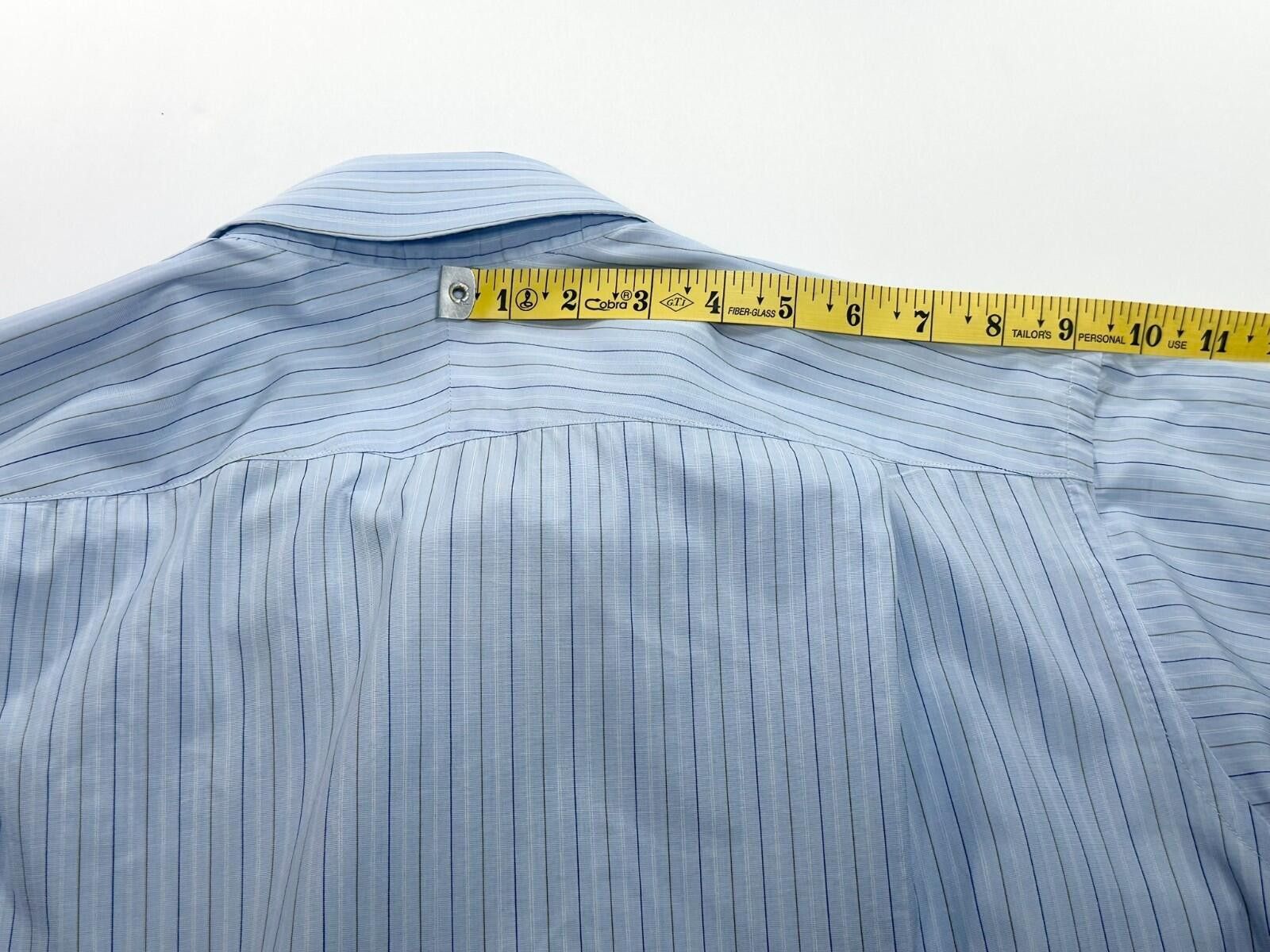 Holland & Sherry Holland Sherry Striped Tailored Oxford Button Up Blue Men XL Size US XL / EU 56 / 4 - 5 Thumbnail