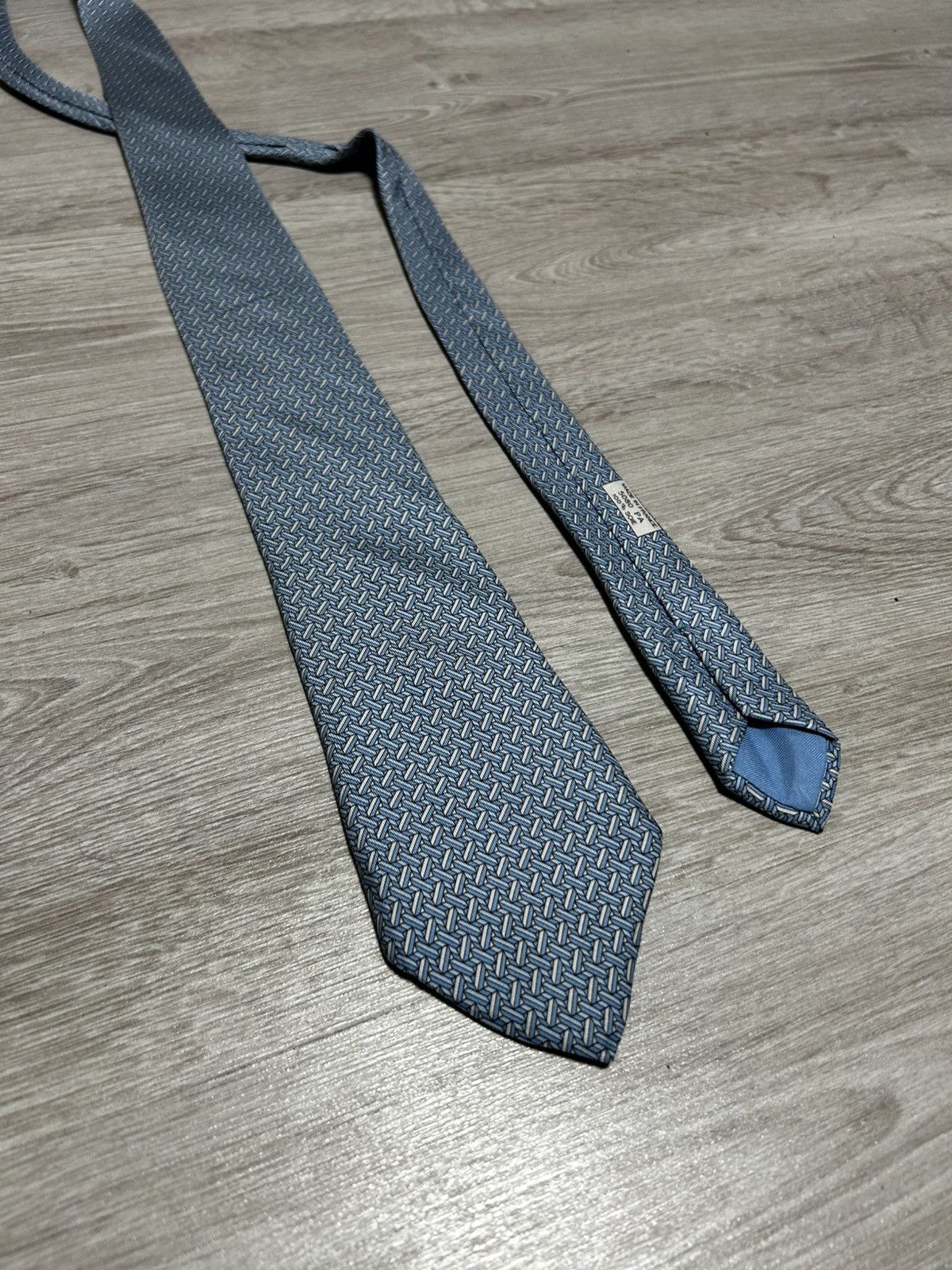 Hermes Authentic HERMES Paris 100% Silk Necktie Navy Blue Size ONE SIZE - 2 Thumbnail