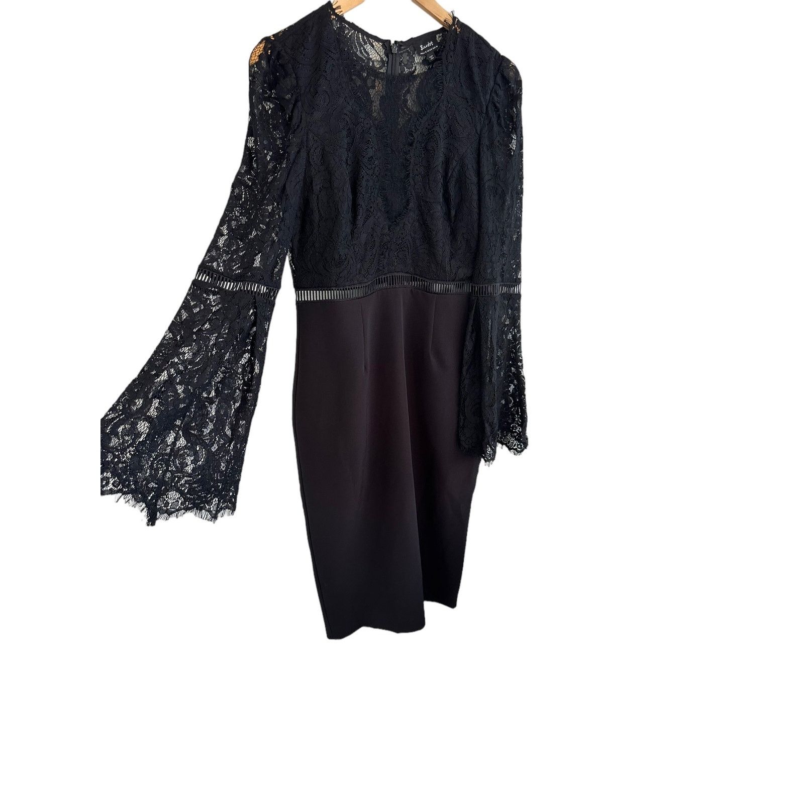 Other Bardot Faedra Lace Long Bell Sleeve Knee Length Sheath Dress Size M / US 6-8 / IT 42-44 - 2 Thumbnail