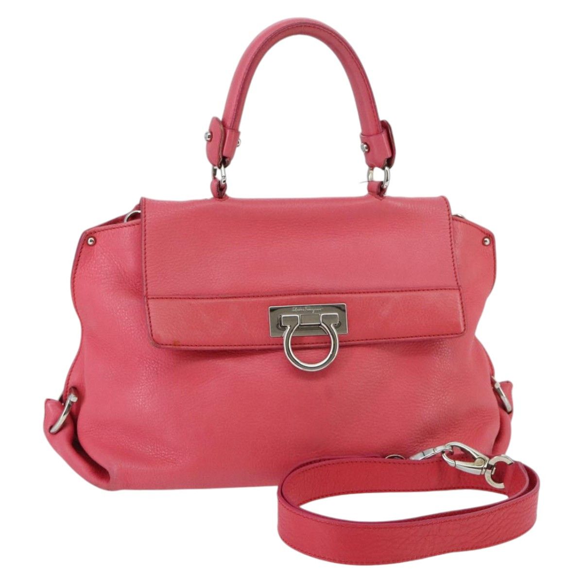 Salvatore Ferragamo Sofia Pink Leather Handbag (Pre-Owned) Size ONE SIZE - 1 Thumbnail