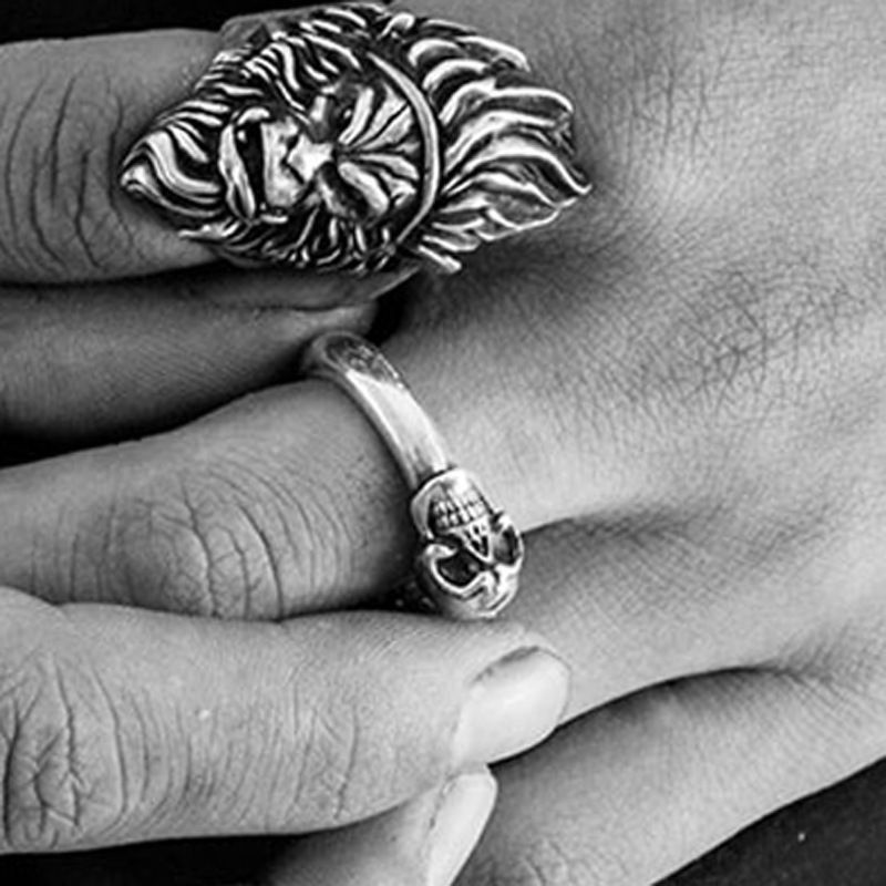 Jewelry Skull Hip-hop Jewelry Rings Open Chrome Ring (Size 7-13) Size ONE SIZE - 4 Thumbnail