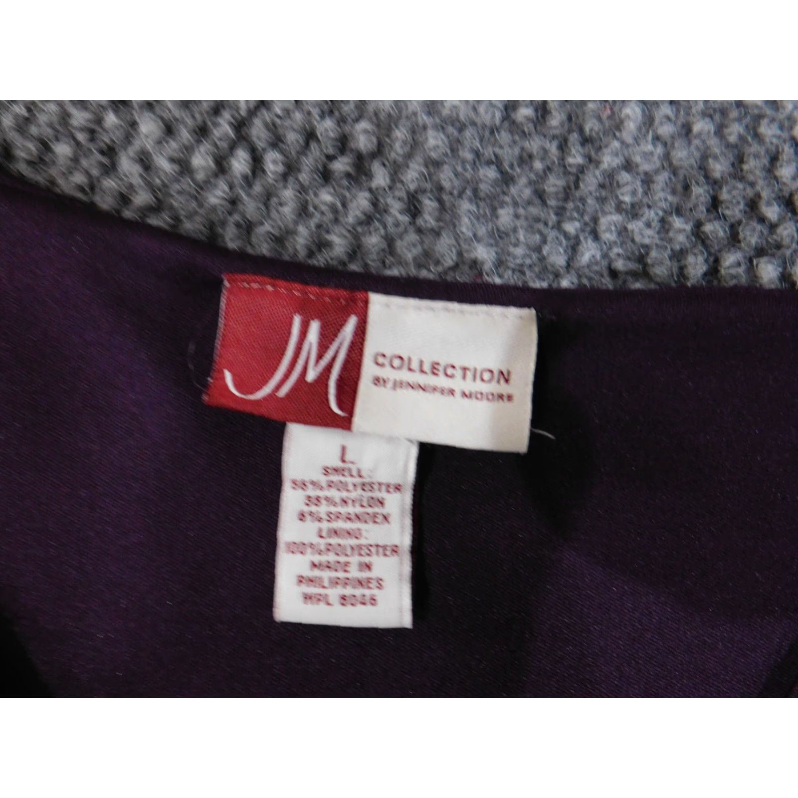 JM Collection JM Collection Blouse Shirt Womens L Purple Geometric Crew Neck Pullover Cap Sleeve Polyester Spandex Rayon Casual Basic Stretch Vintage: No 18-12-23 Size L / US 10 / IT 46 - 5 Thumbnail