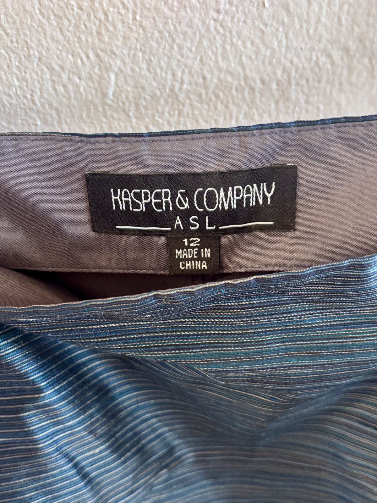 Kasper 90s Vintage Blue Striped Women's Crop Top Size XL / US 12-14 / IT 48-50 - 2 Thumbnail