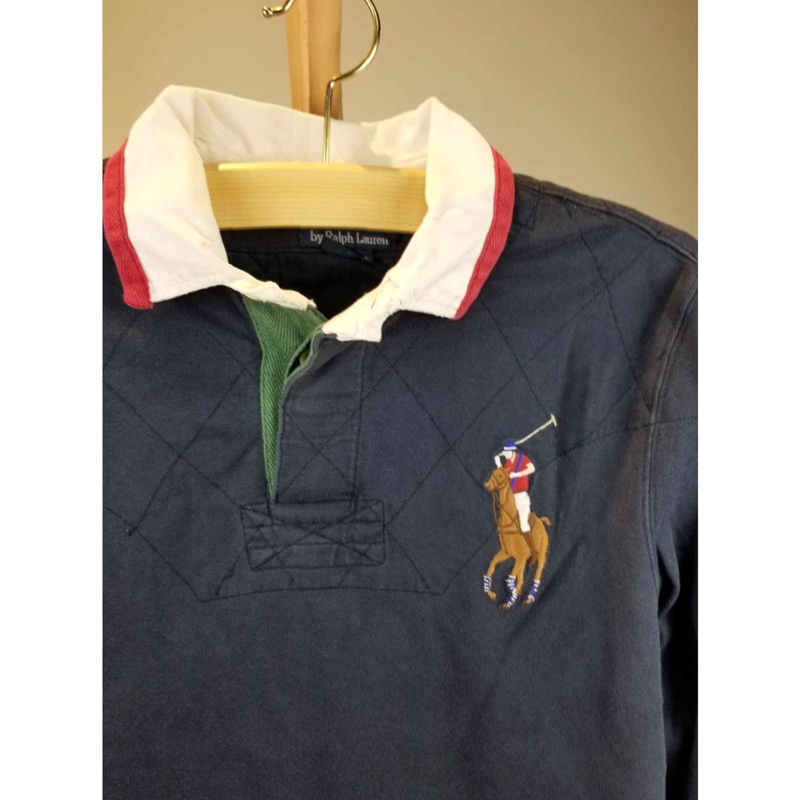 Vintage VINTAGE RALPH LAUREN POLO BIG PONY NAVY RUGBY SHIRT SZ XLARGE Shirt Men XL Red Size US XL / EU 56 / 4 - 2 Thumbnail