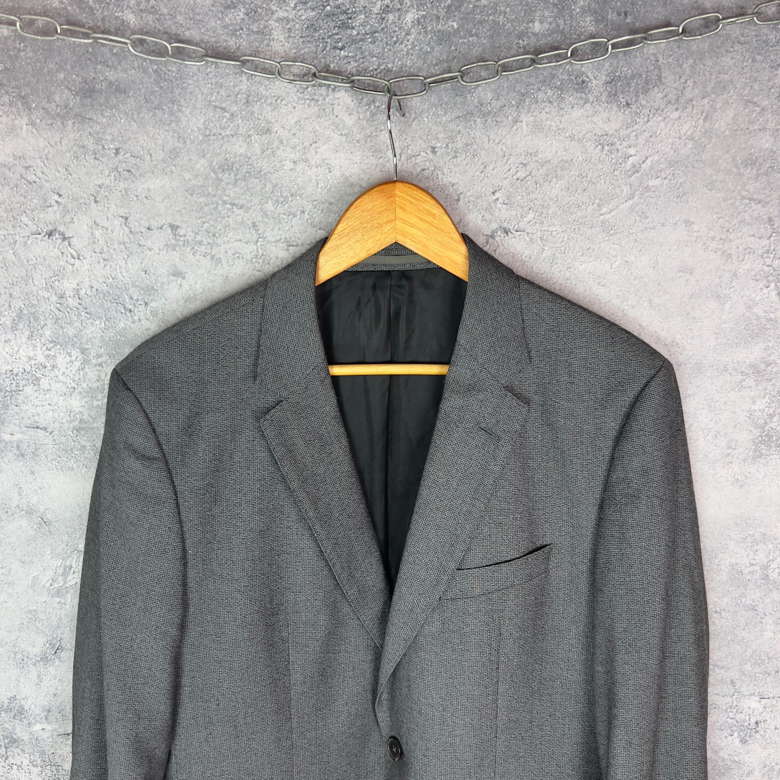 Hugo Boss Hugo Boss Men's Blazer Size US 38R Gray Cupro Long Sleeve` Size 38R - 2 Thumbnail