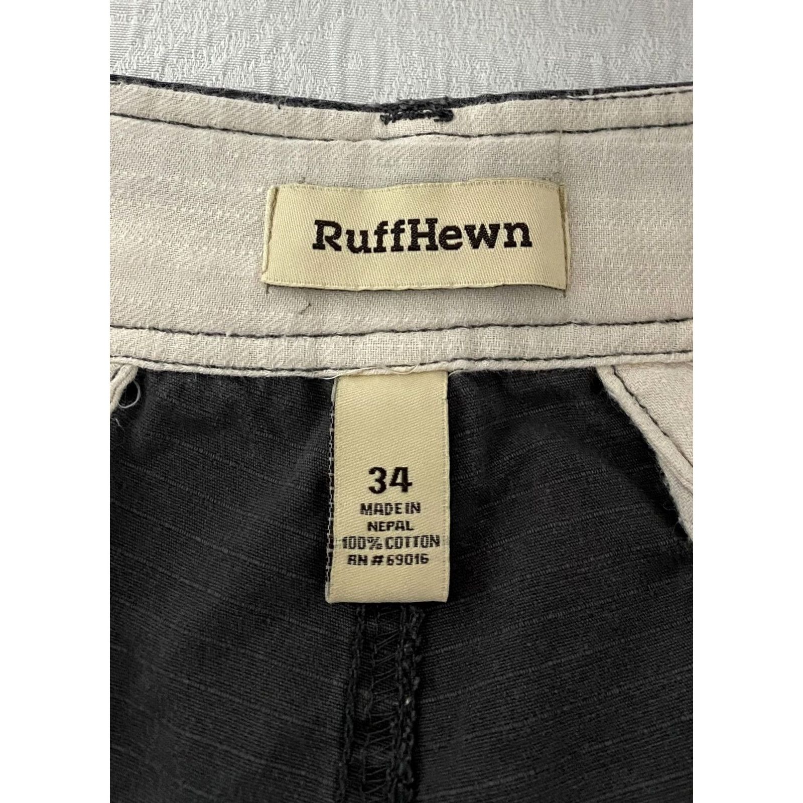 Vintage Ruff Hewn Shorts Mens 34 Gray Chino Canvas Flat Front Pockets Casual Cotton Size US 34 / EU 50 - 8 Thumbnail