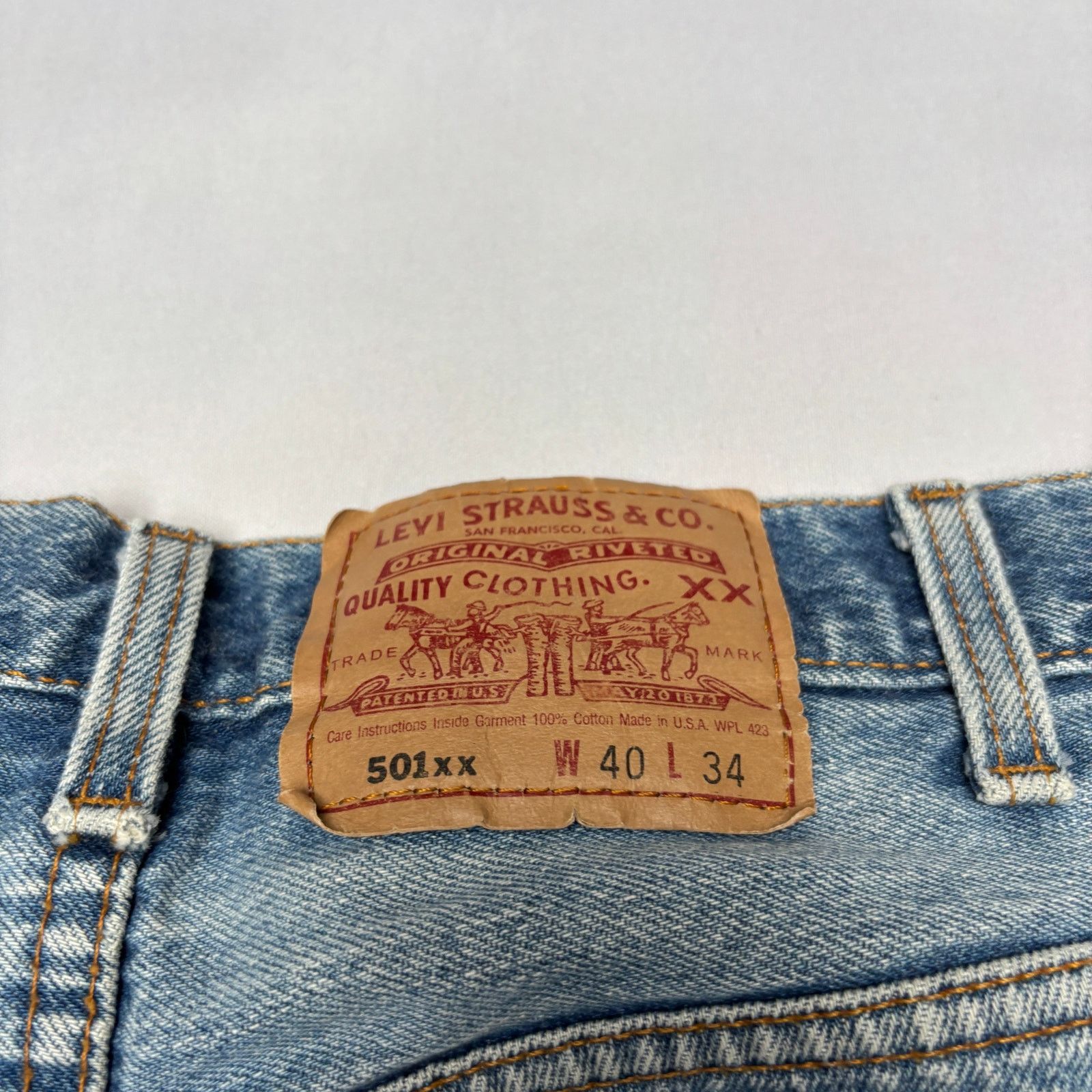 Levi's × Vintage VTG 90s Levi's 501 XX Made in USA Straight Leg Jeans 40x34 Size US 34 / EU 50 - 4 Thumbnail