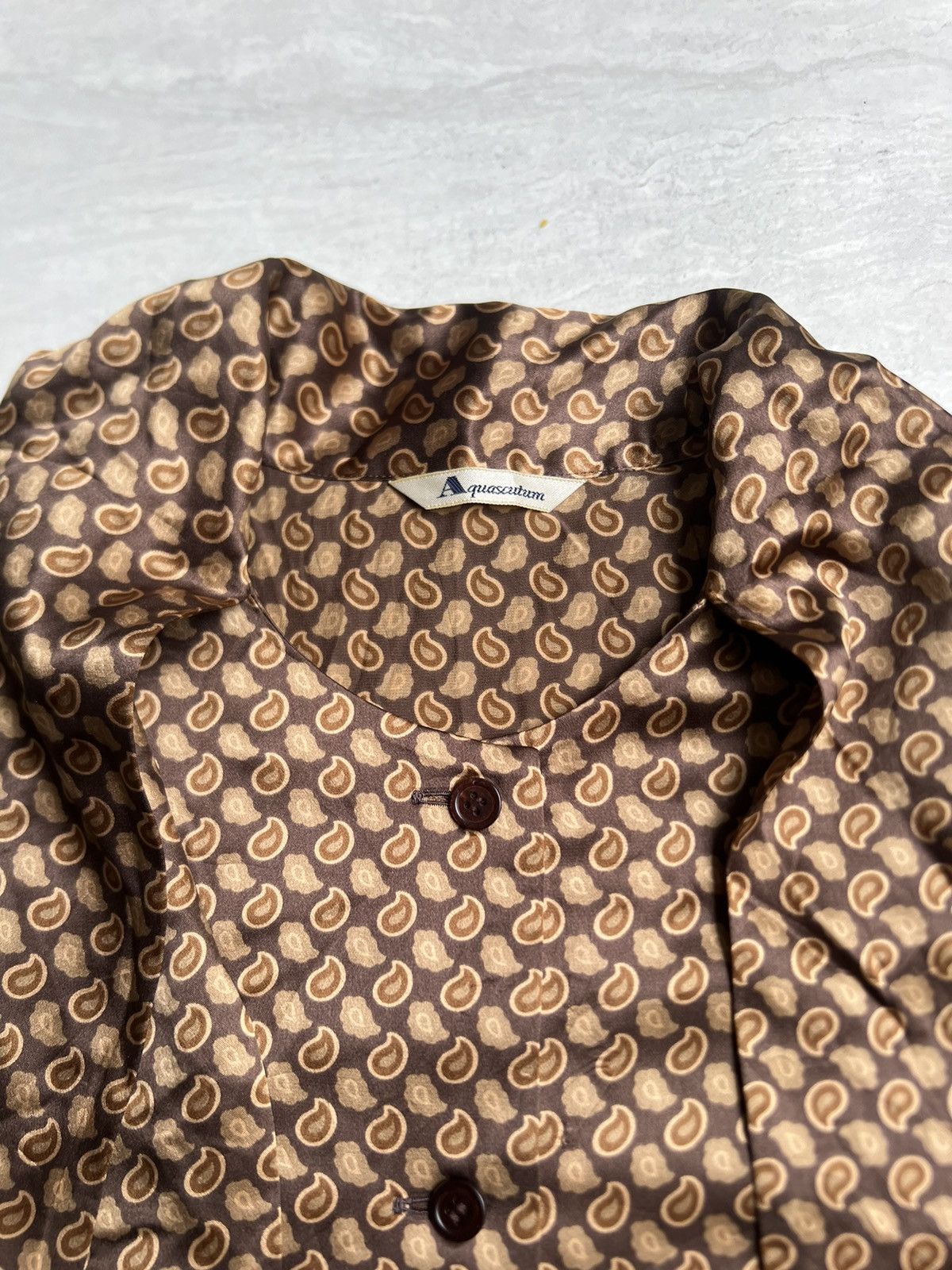 Aquascutum AQUASCUTUM Brown Motive Blouse Size US S / EU 44-46 / 1 - 10 Thumbnail