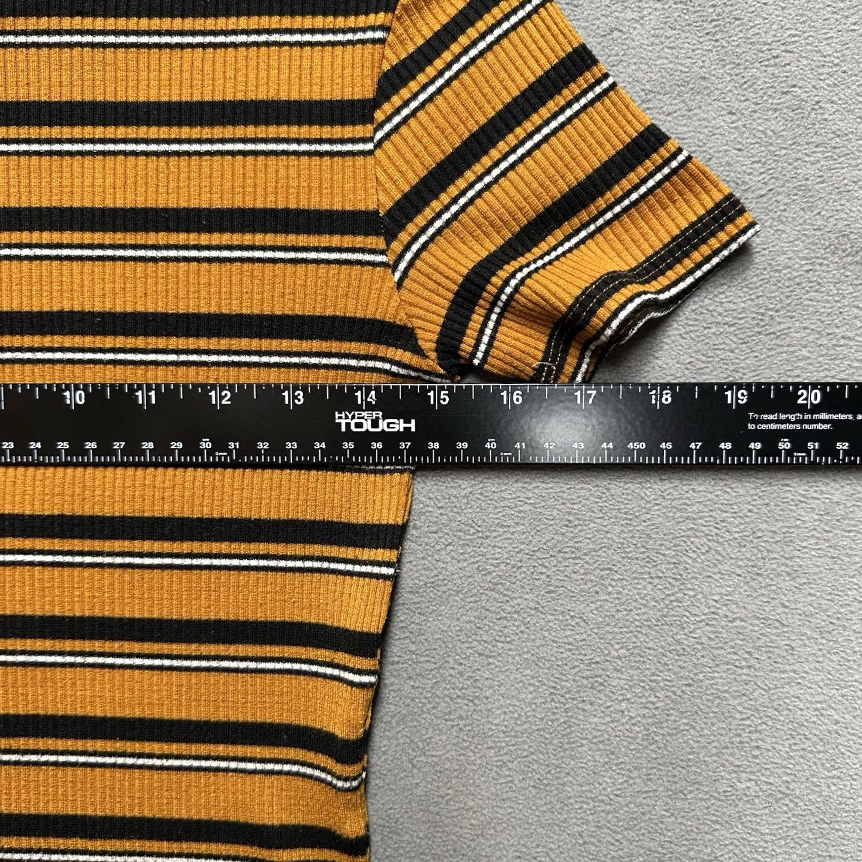 Zara Zara T-Shirt Womens Small Yellow Striped Cropped Knit Casual Short Sleeve Crew Neck Size S / US 4 / IT 40 - 5 Thumbnail