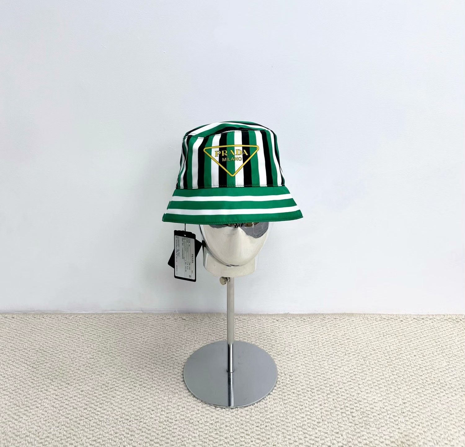 Prada Prada Nylon Striped Multi Hat S Men Size ONE SIZE - 1 Thumbnail