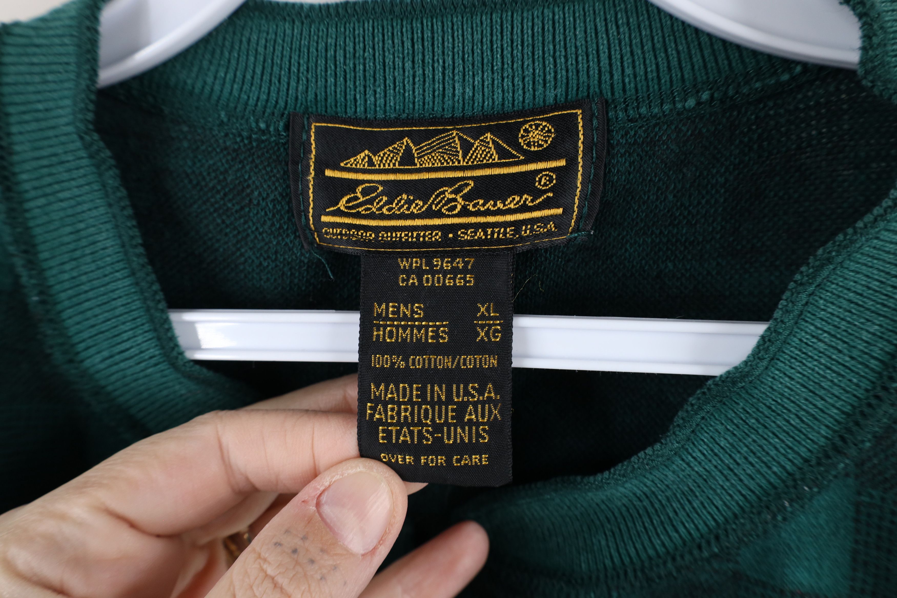 Eddie Bauer × Vintage Vintage 90s Eddie Bauer Long Sleeve Henley T-Shirt Green USA Size US XL / EU 56 / 4 - 5 Thumbnail