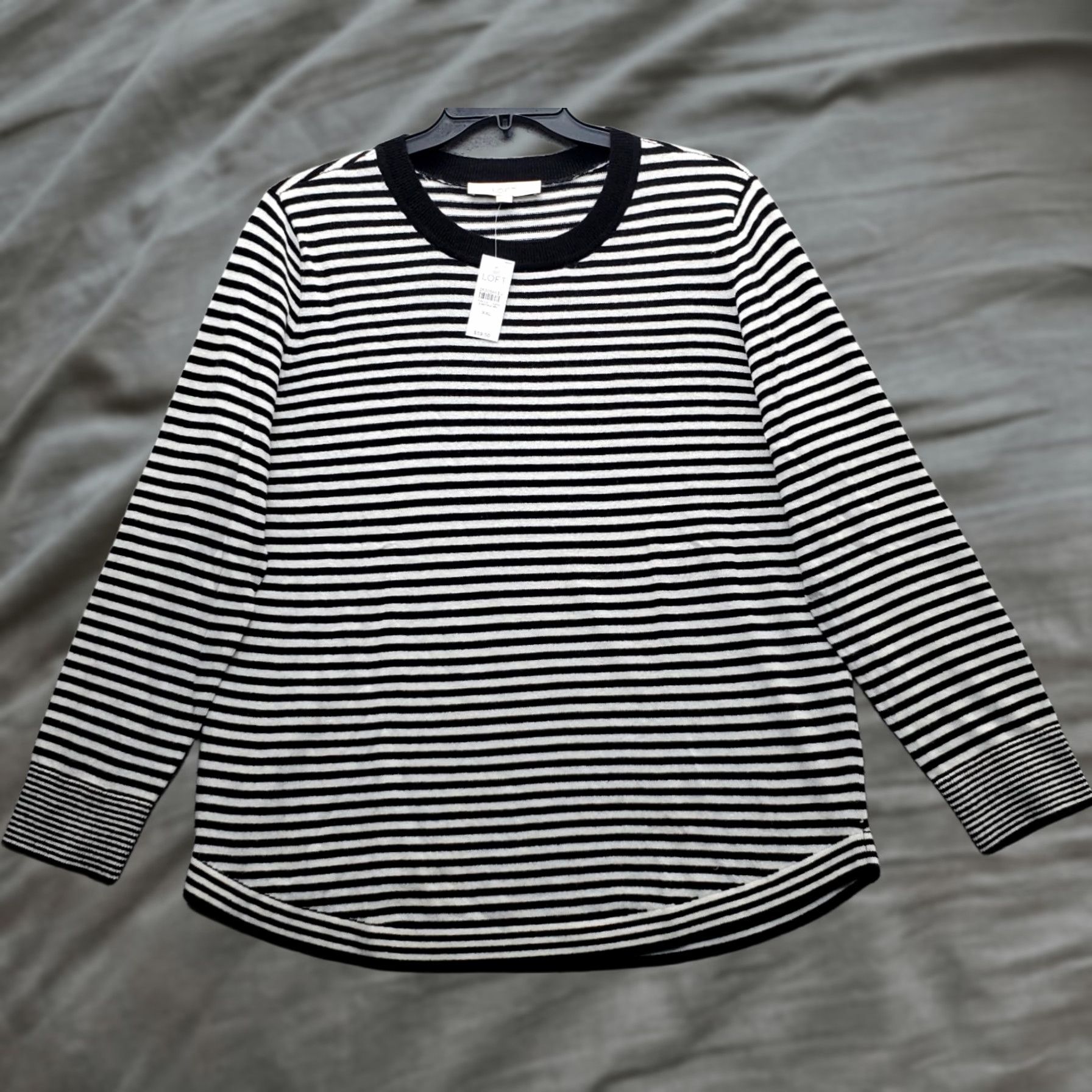 Loft Loft Womens Shirt XXL Multicolor Striped Viscose Raglan Crew Neck Pullover Top Size XXL / US 16-18 / IT 52-54 - 1 Thumbnail