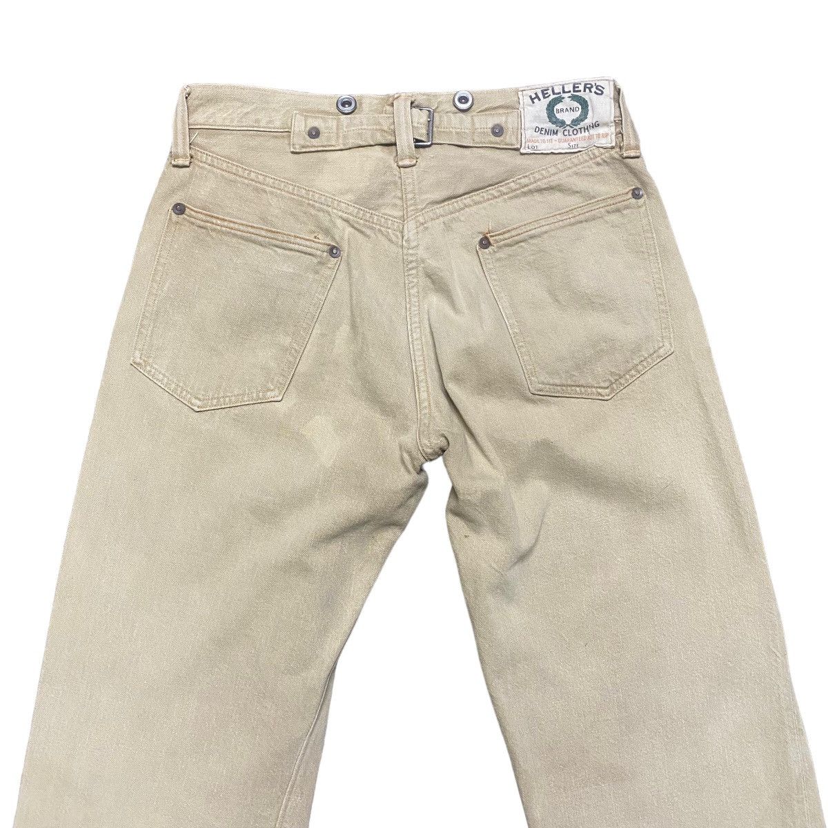 image of Hellers Cafe x Vintage Heller's Cafe Denim Selvedge Jeans Buckle in Camel, Men's (Size 28)