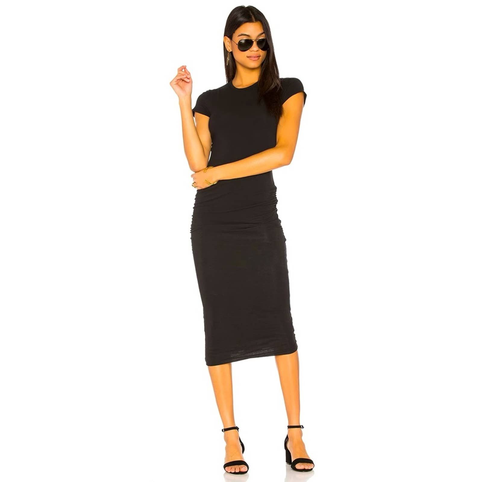 James Perse JAMES PERSE Classic Skinny Dress in Black Size 2 / Med | Grailed