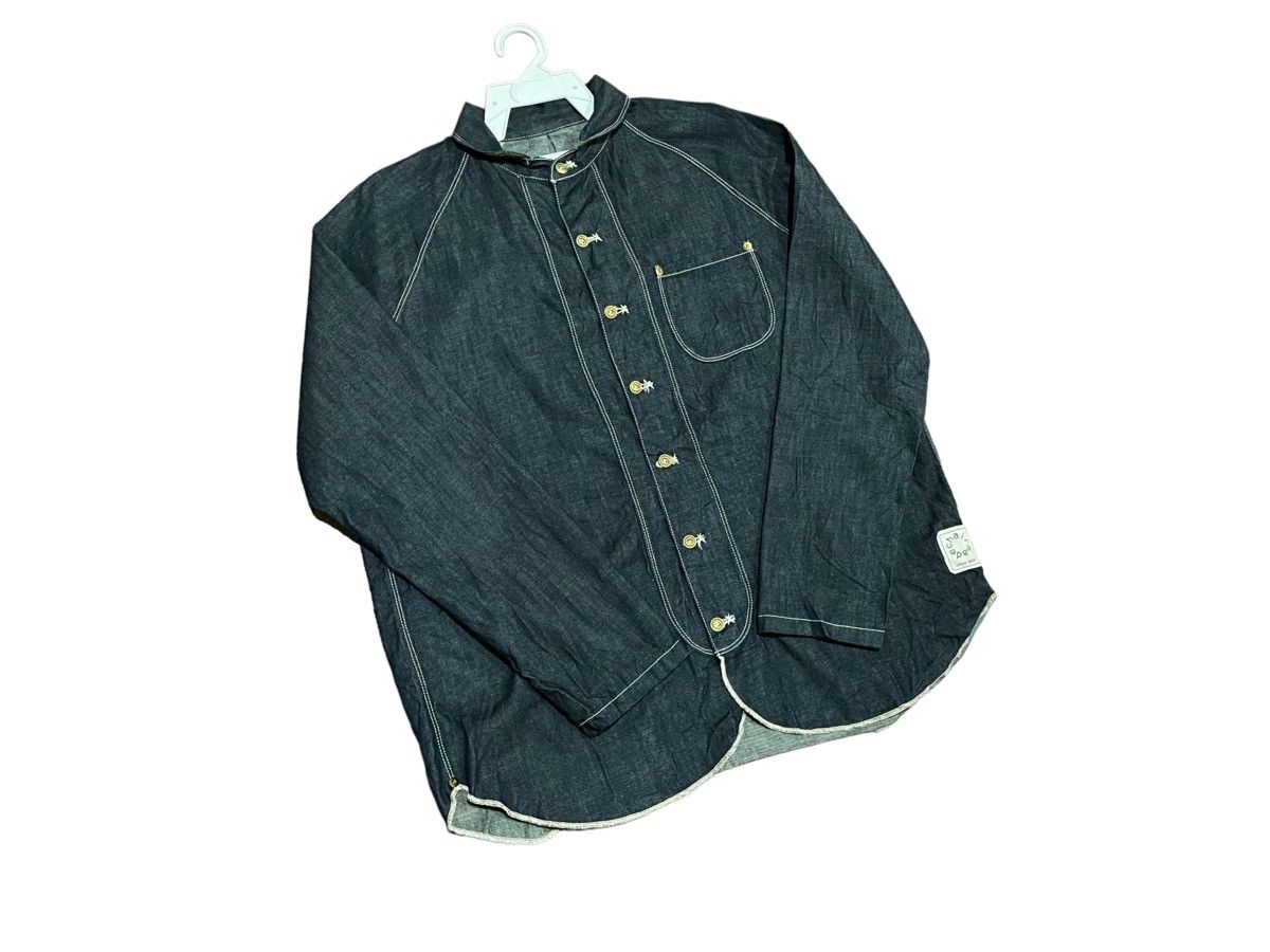 Japanese Brand Japan Made Chairmade Denim Military Shawl Collar Shirts Size US L / EU 52-54 / 3 - 11 Thumbnail