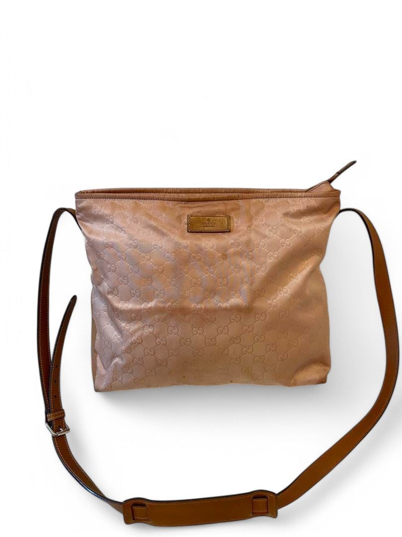 Gucci Gucci - Pink Nylon Leather Shoulder Bag Crossbody GG Size ONE SIZE - 2 Thumbnail