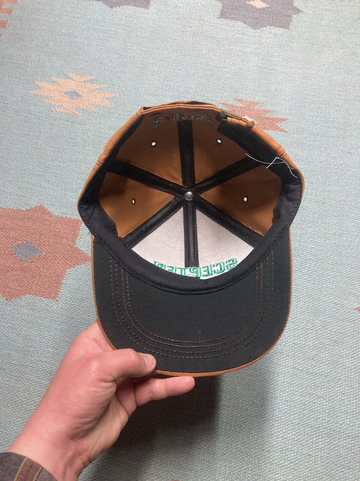 Vintage Vtg Strapback hat canvas scepter herbicide farm feed tan Size ONE SIZE - 5 Thumbnail