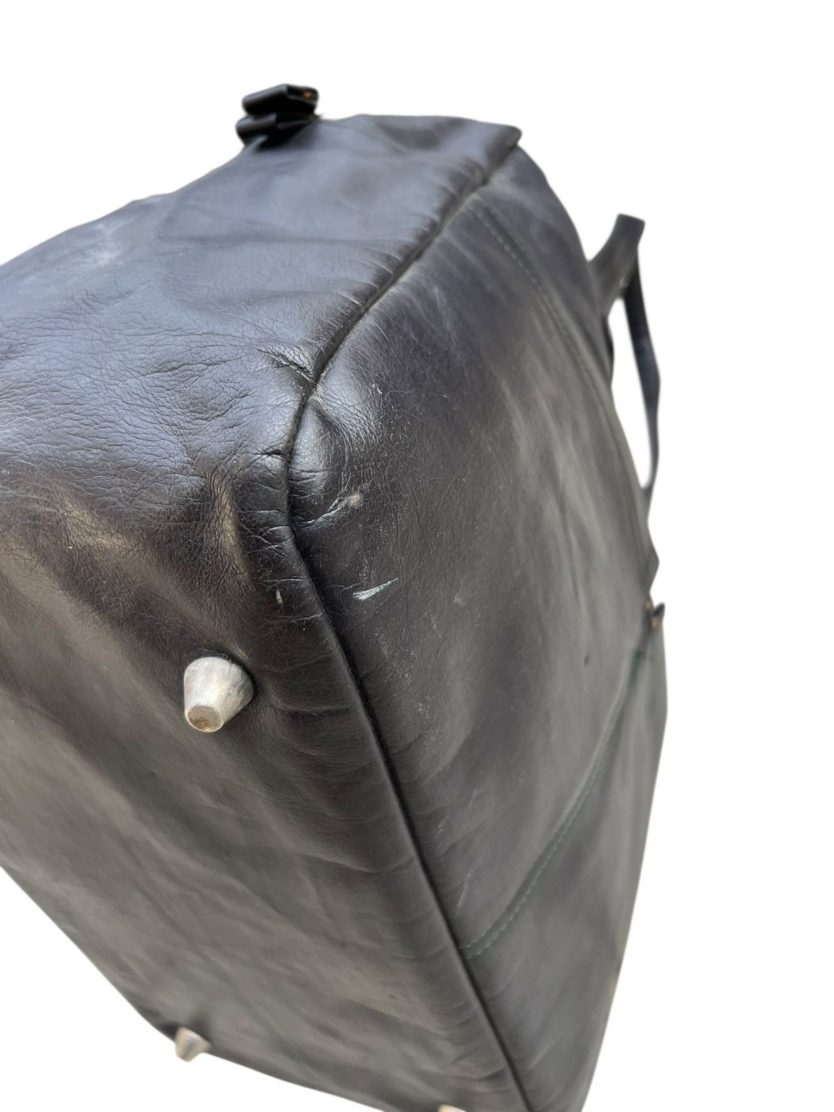 Leather RARE!! Vintage 40s HONOUR Japan Patina Black Leather Bag Size ONE SIZE - 15 Thumbnail