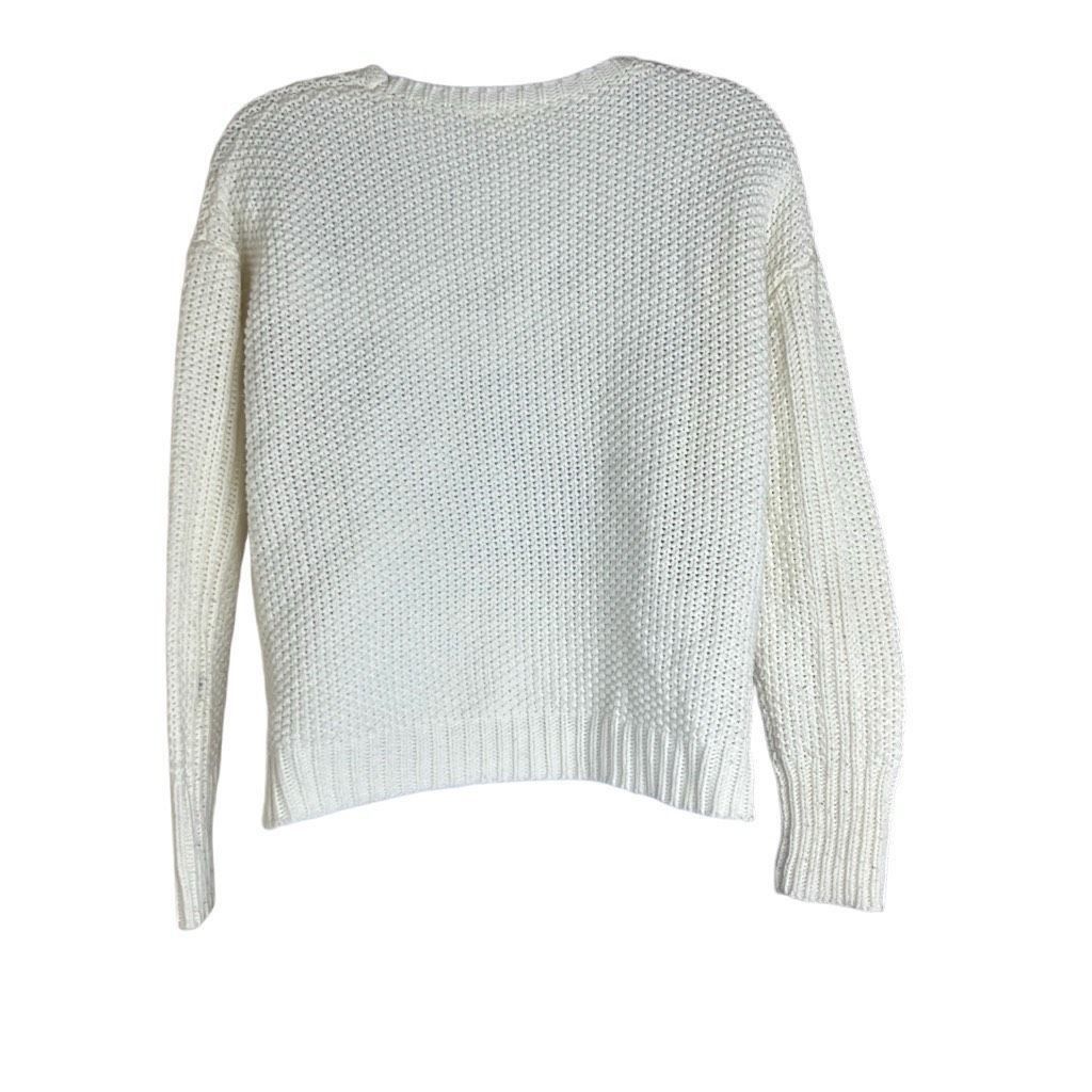 Other Anthropologie Moon & Meadow Women XS Twist Front Sweater Whi Size XS / US 0-2 / IT 36-38 - 2 Thumbnail