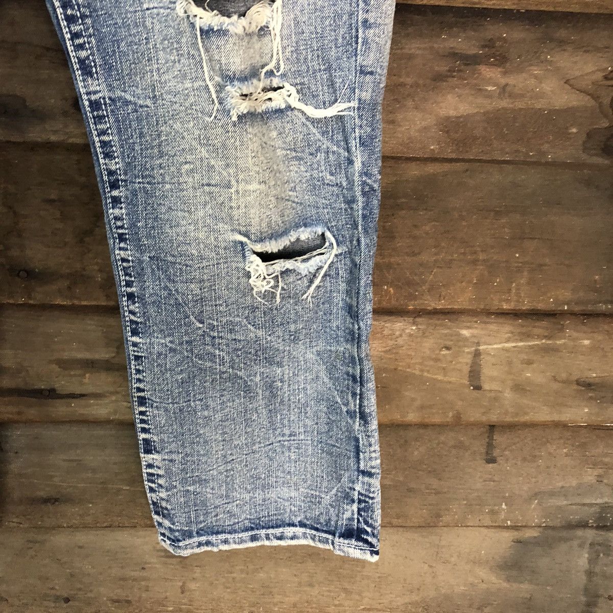 Japanese Brand Vintage Standard distressed ripped Blue Denim Pants #7381 Size 28" / US 6 / IT 42 - 10 Thumbnail