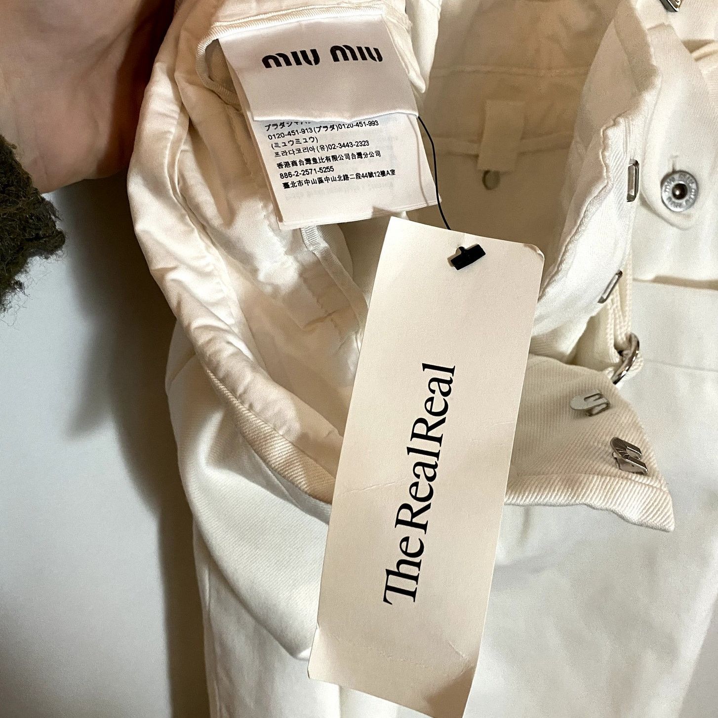 Miu Miu Miu Miu Wide Leg Bootcut Pants Belted White 2019 Size 48 IT Size 34" / US 12 / IT 48 - 6 Thumbnail