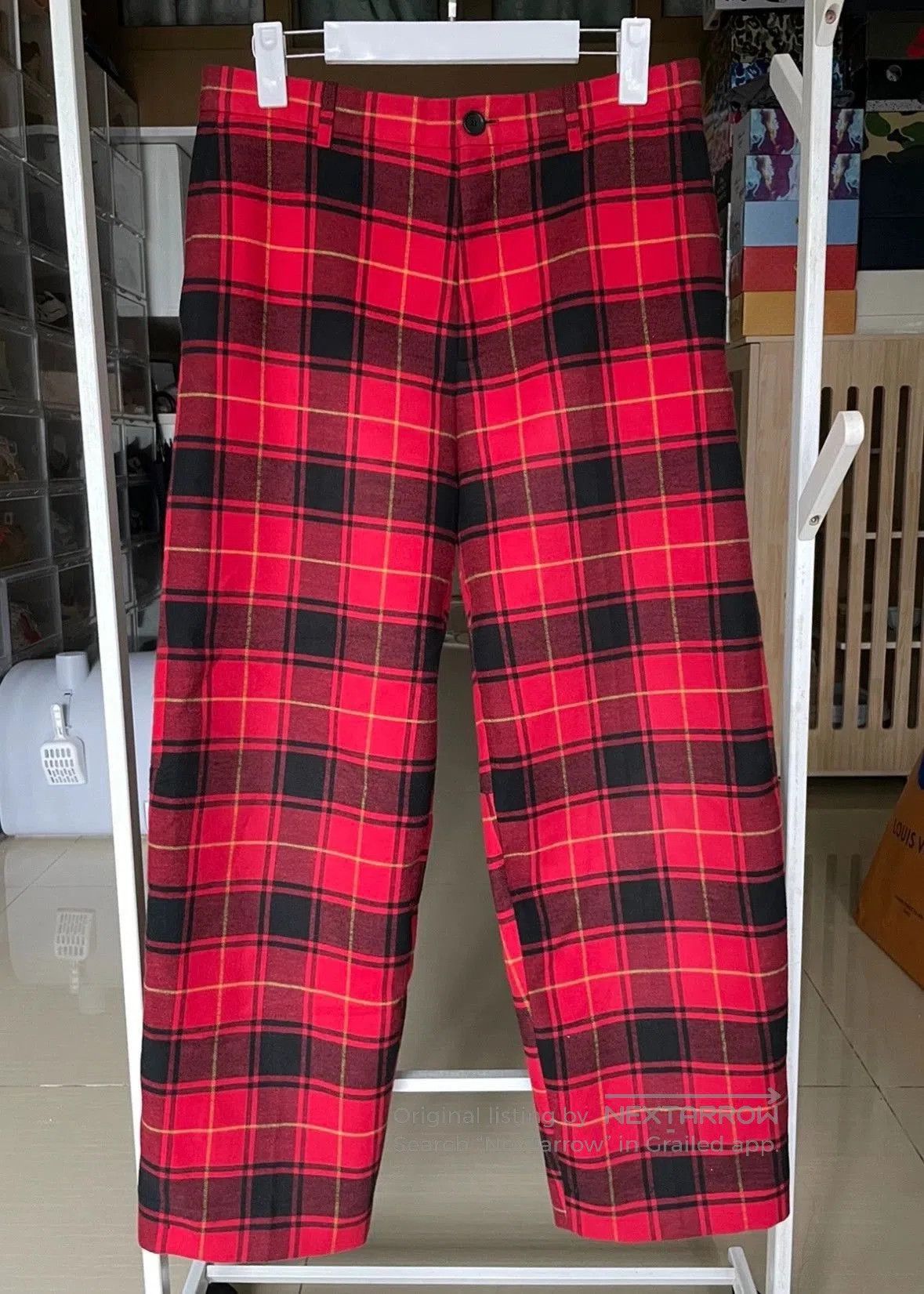 Balenciaga Red Plaid Casual Pants Size 30. Size US 30 / EU 46 - 5 Thumbnail