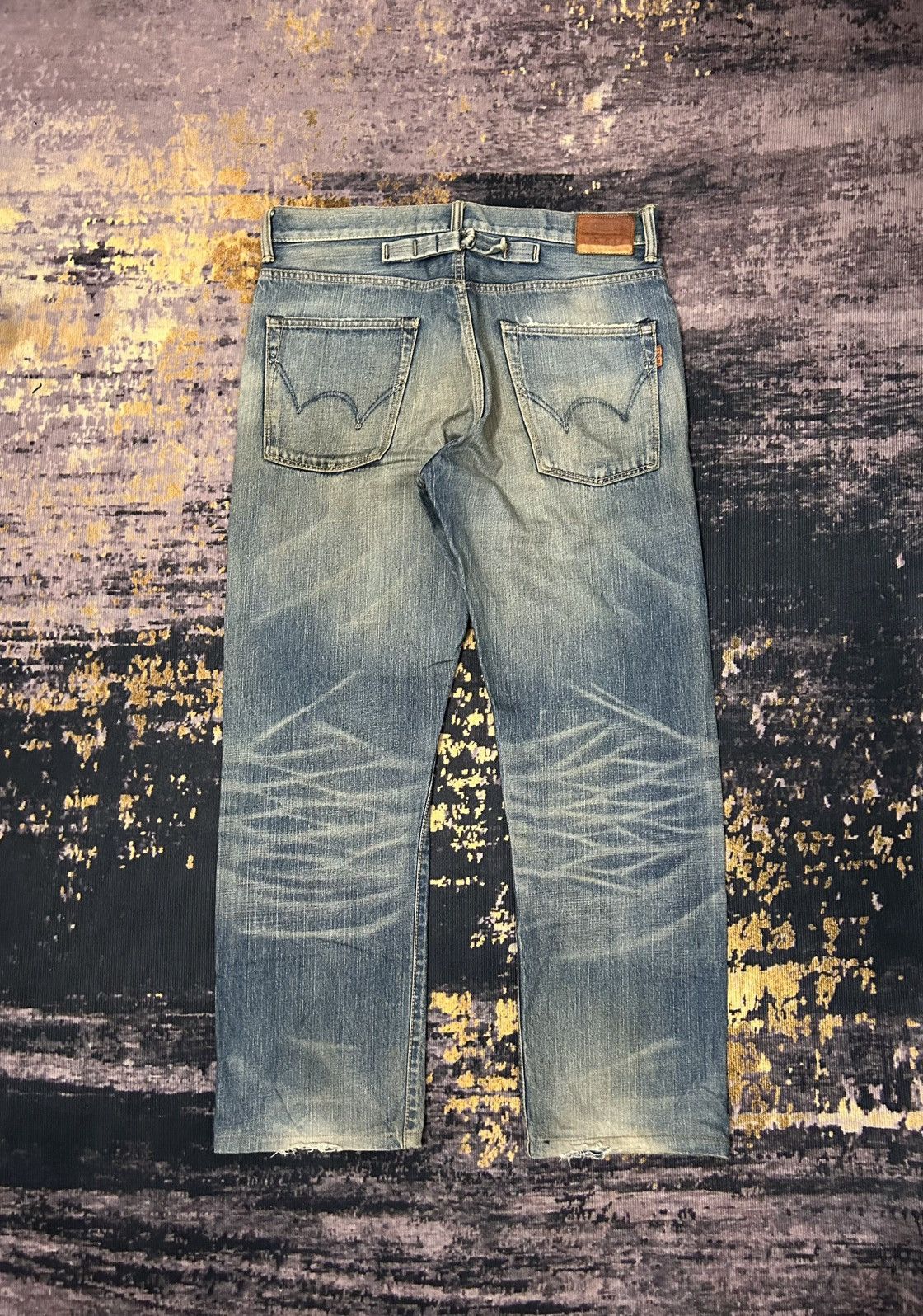 Edwin Vintage Edwin Japan Distressed Buckle Back Selvedge Jeans Size US 36 / EU 52 - 1 Thumbnail
