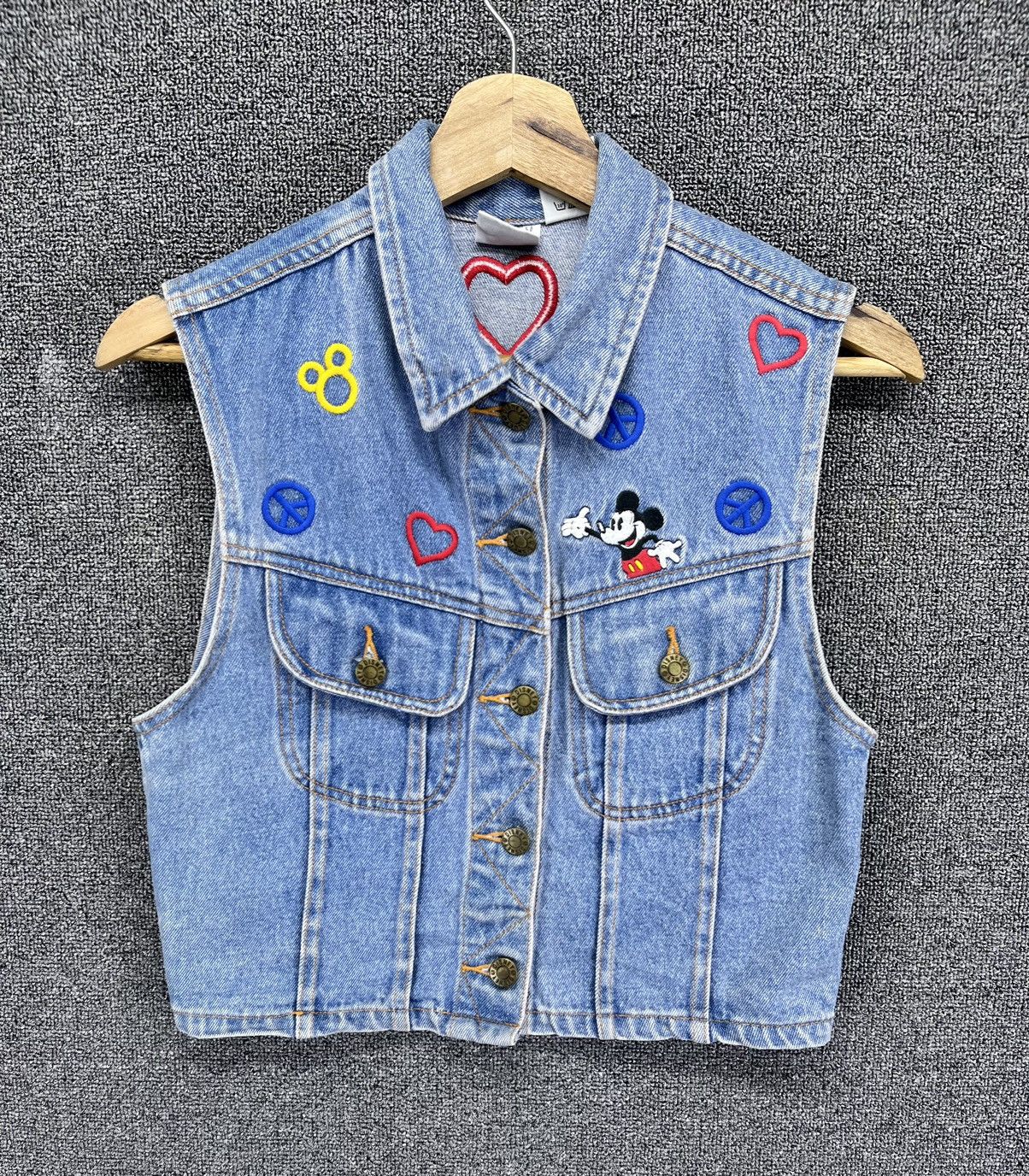 Disney Disney Mickey Mouse Rare Denim Vest Size XS / US 0-2 / IT 36-38 - 1 Thumbnail