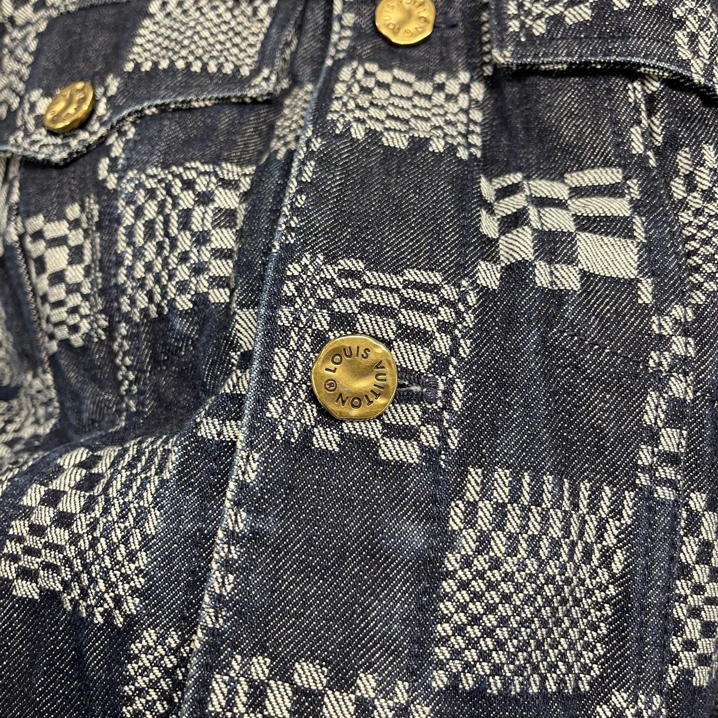 Louis Vuitton Louis Vuitton Damier All Over Logo Denim Jacket 56 New Size US XL / EU 56 / 4 - 3 Thumbnail