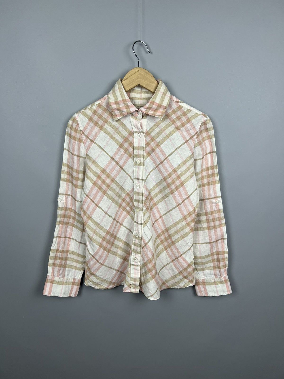 Burberry Burberry London linen Nova Check Long Sleeve Shirt button up Size M / US 6-8 / IT 42-44 - 1 Thumbnail