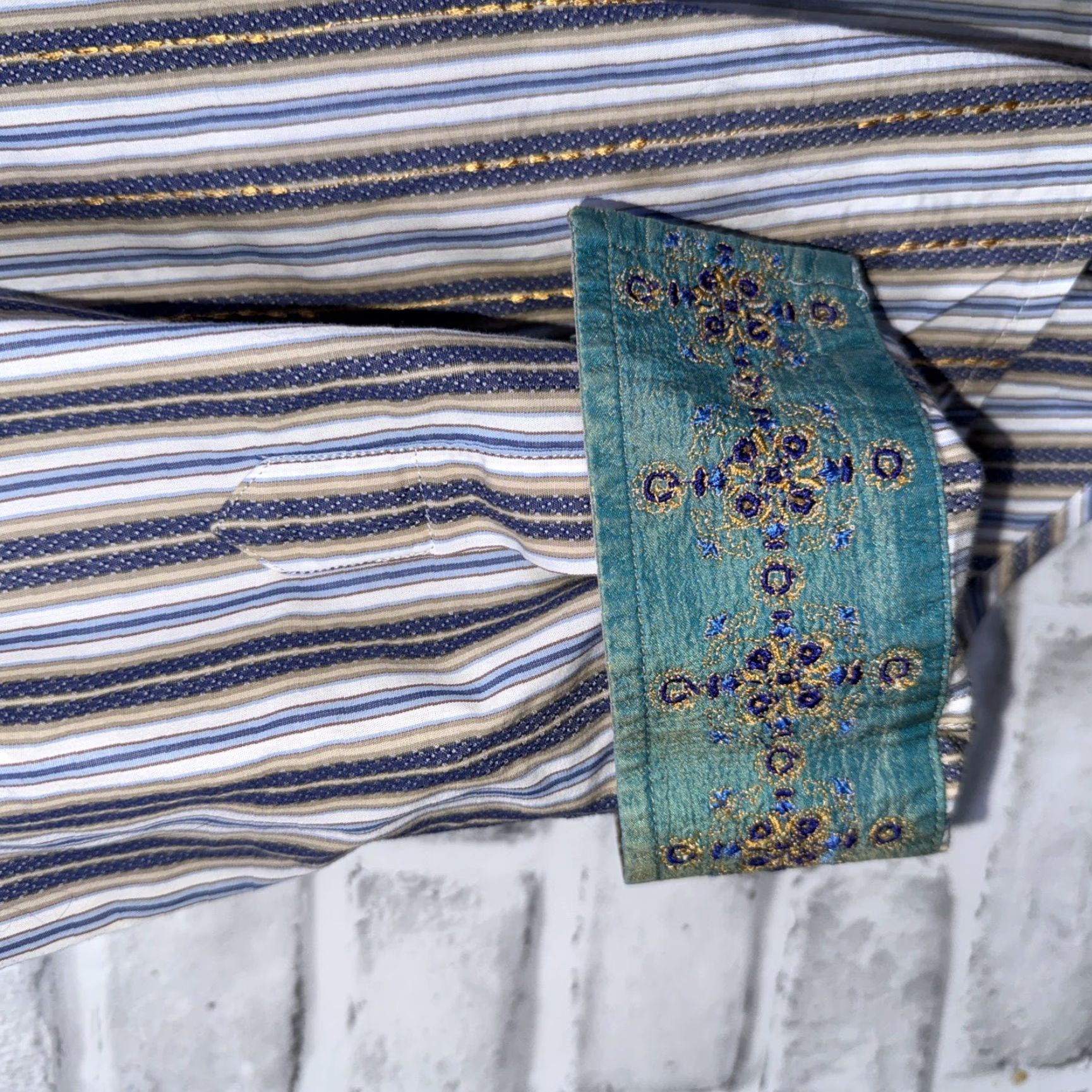 Robert Graham Robert Graham Shirt Mens Longsleeve Button Up Blue Striped 2XL Size US XXL / EU 58 / 5 - 2 Thumbnail