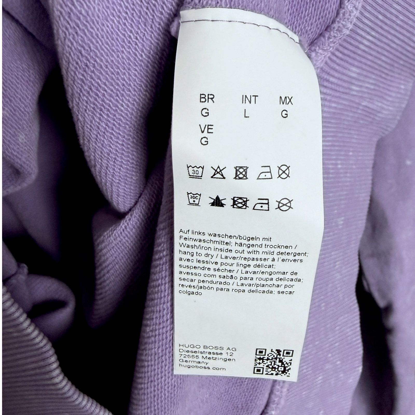 Hugo Boss Hugo Boss Daratschi Logo Patch Hoodie Light Purple $148 Size US L / EU 52-54 / 3 - 6 Thumbnail