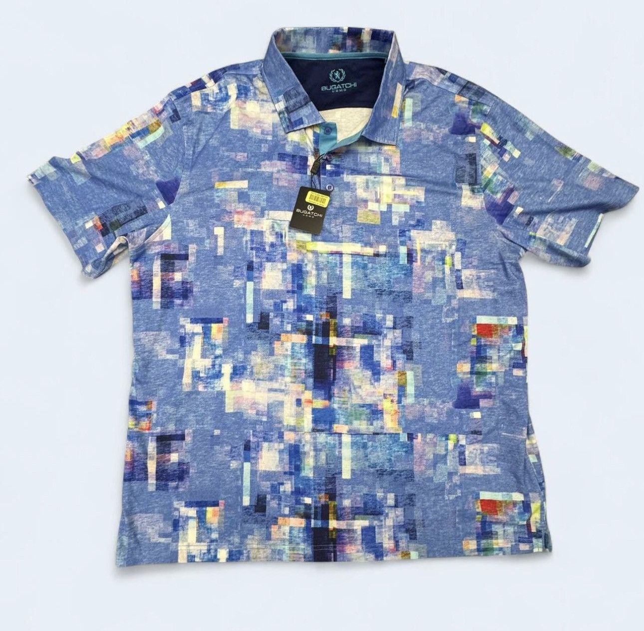 Bugatti Bugatchi Uomo Abstract Pixel Print Polo XXL- NWT $129 Retail Size US XXL / EU 58 / 5 - 1 Thumbnail