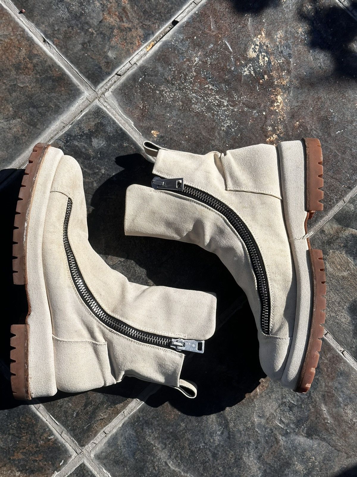 424 ON FAIRFAX 424 DOUBLE ZIP CANVAS BOOTS