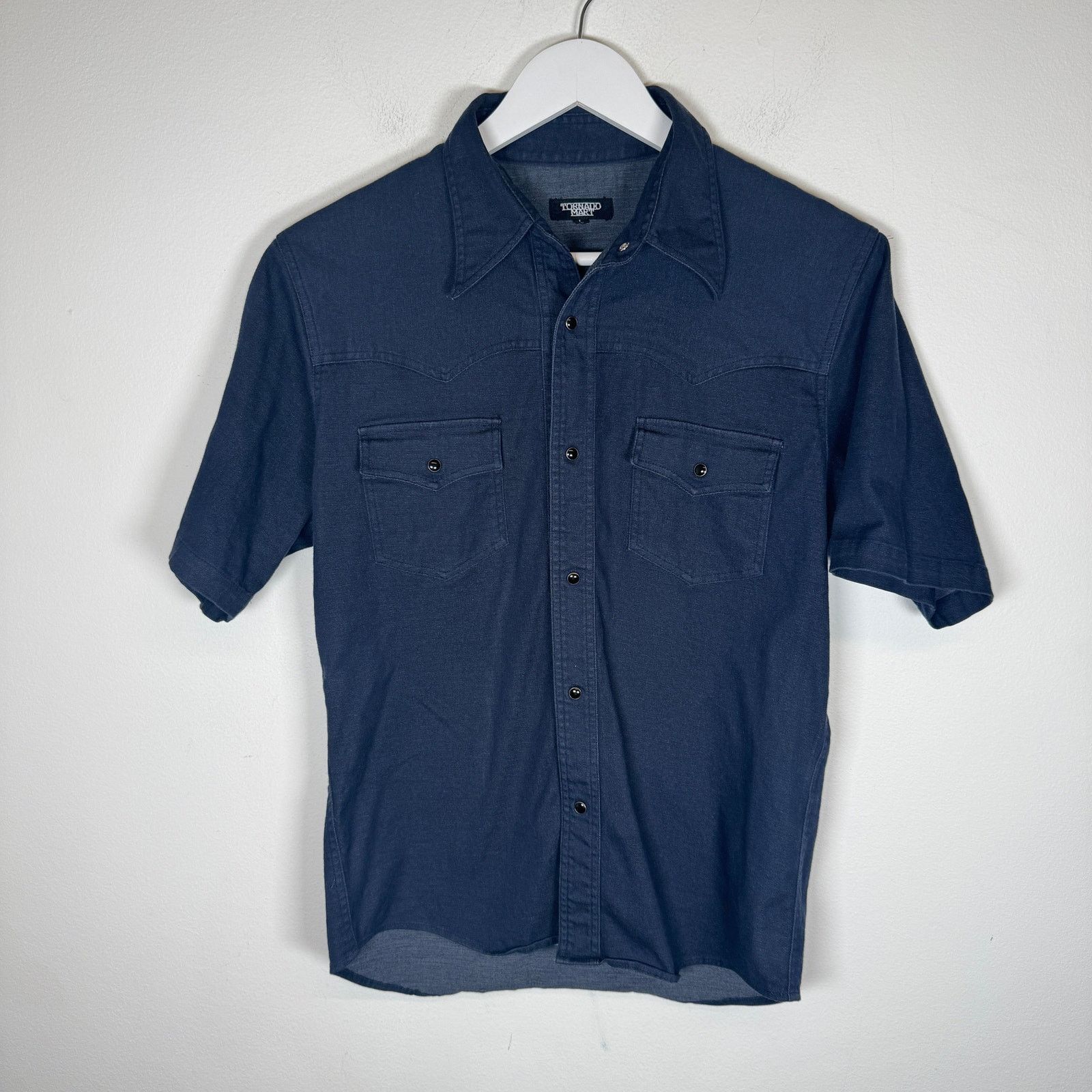 Tornado Mart Tornado Mart Navy Pearl Snap Button-Up Shirt Size L Size US L / EU 52-54 / 3 - 1 Thumbnail