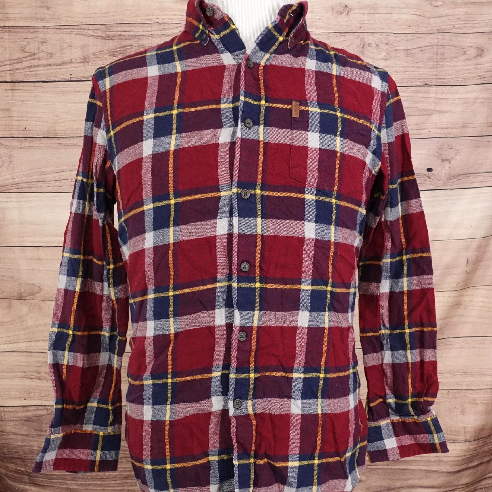 Chaps Chaps Mens Button-Up Shirt Long Sleeve Plaid Flannel Red Cotton M Size US M / EU 48-50 / 2 - 3 Thumbnail